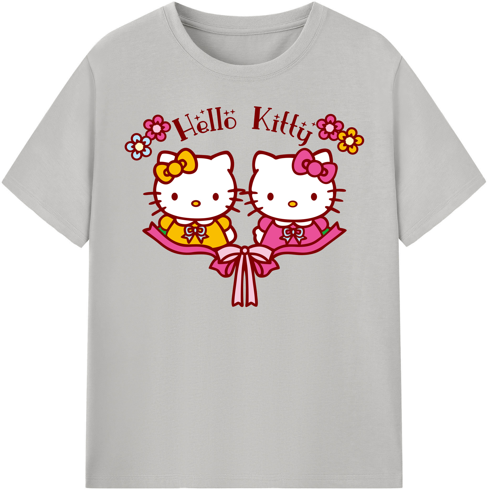 （画像用） Hello Kitty ハローキティ レディースカジュアルプリントTシャツ（綿100％）