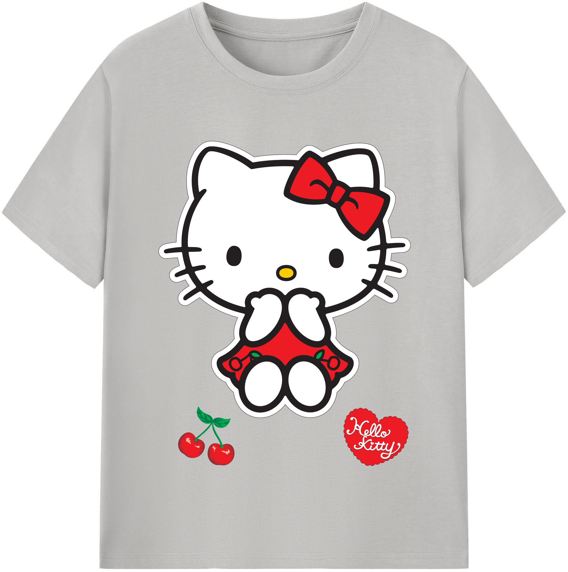 （画像用） Hello Kitty ハローキティ レディースカジュアルプリントTシャツ（綿100％）