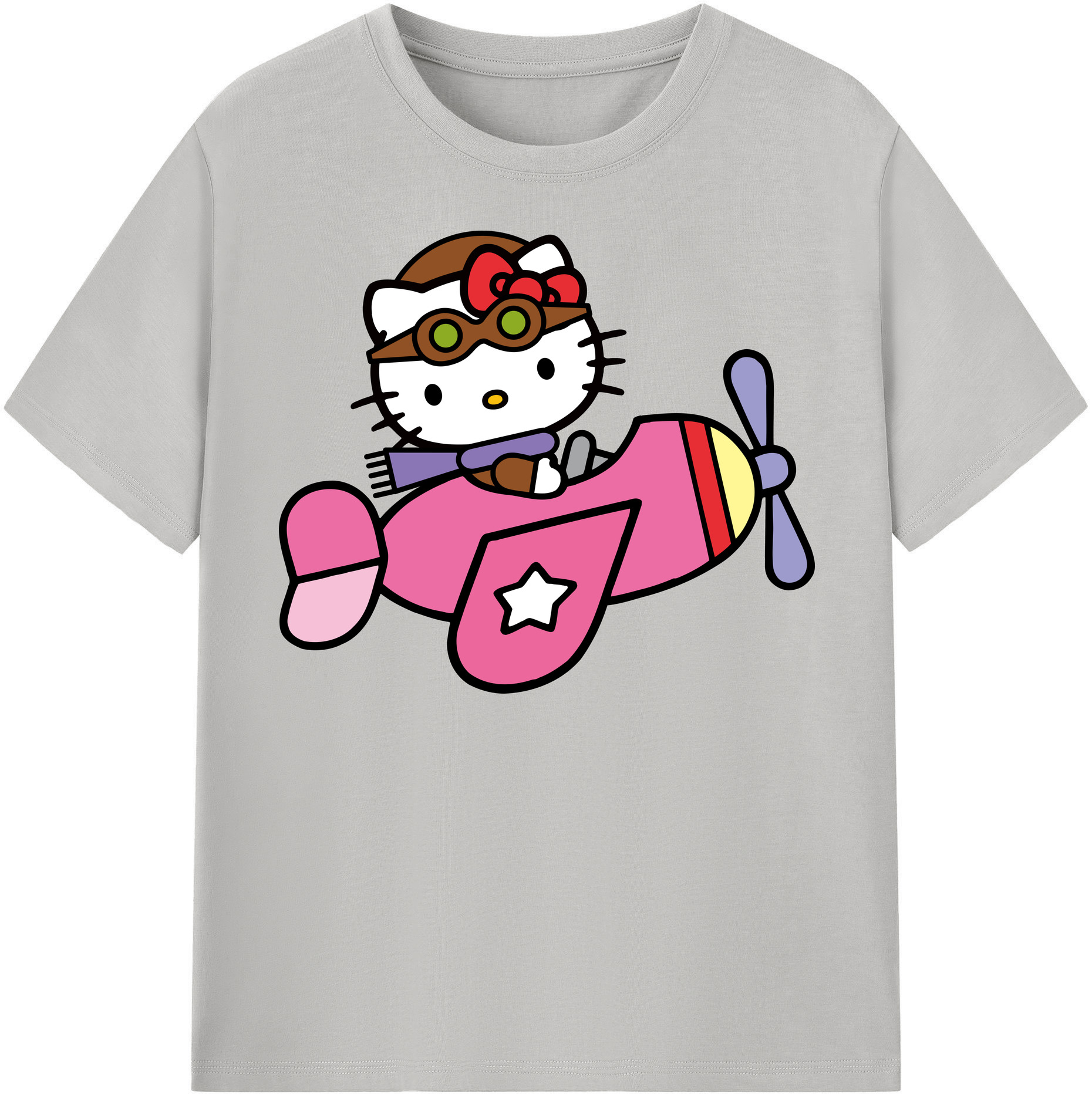 （画像用） Hello Kitty ハローキティ レディースカジュアルプリントTシャツ（綿100％）