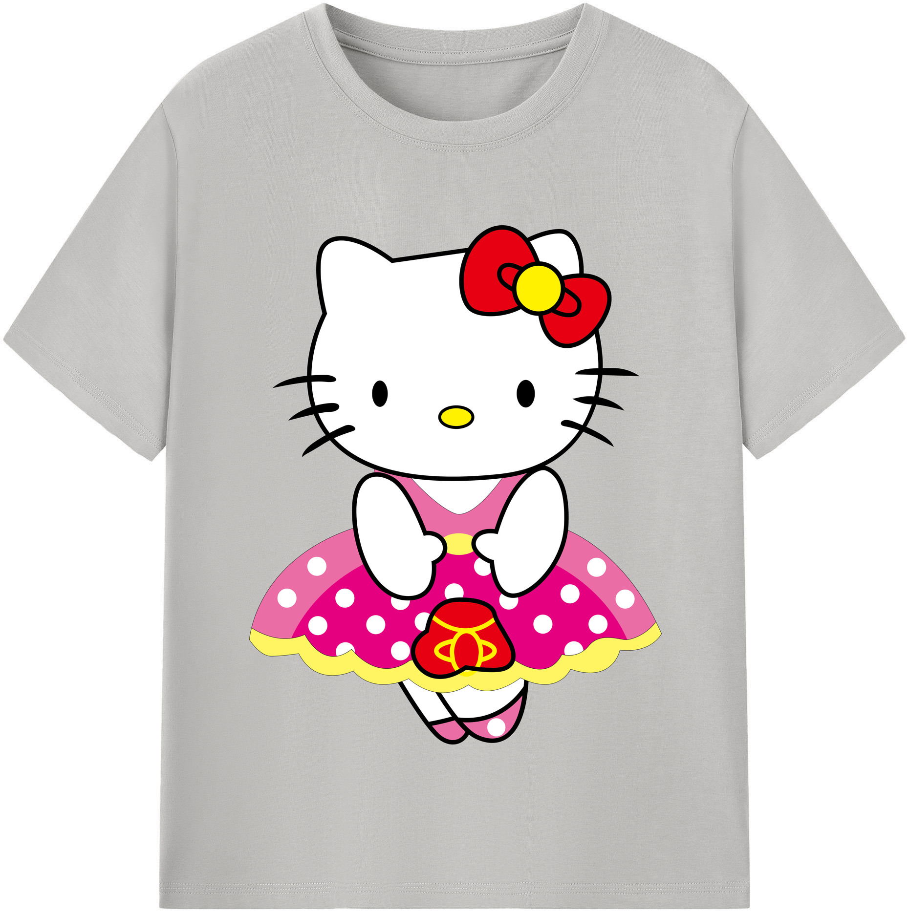 （画像用） Hello Kitty ハローキティ レディースカジュアルプリントTシャツ（綿100％）