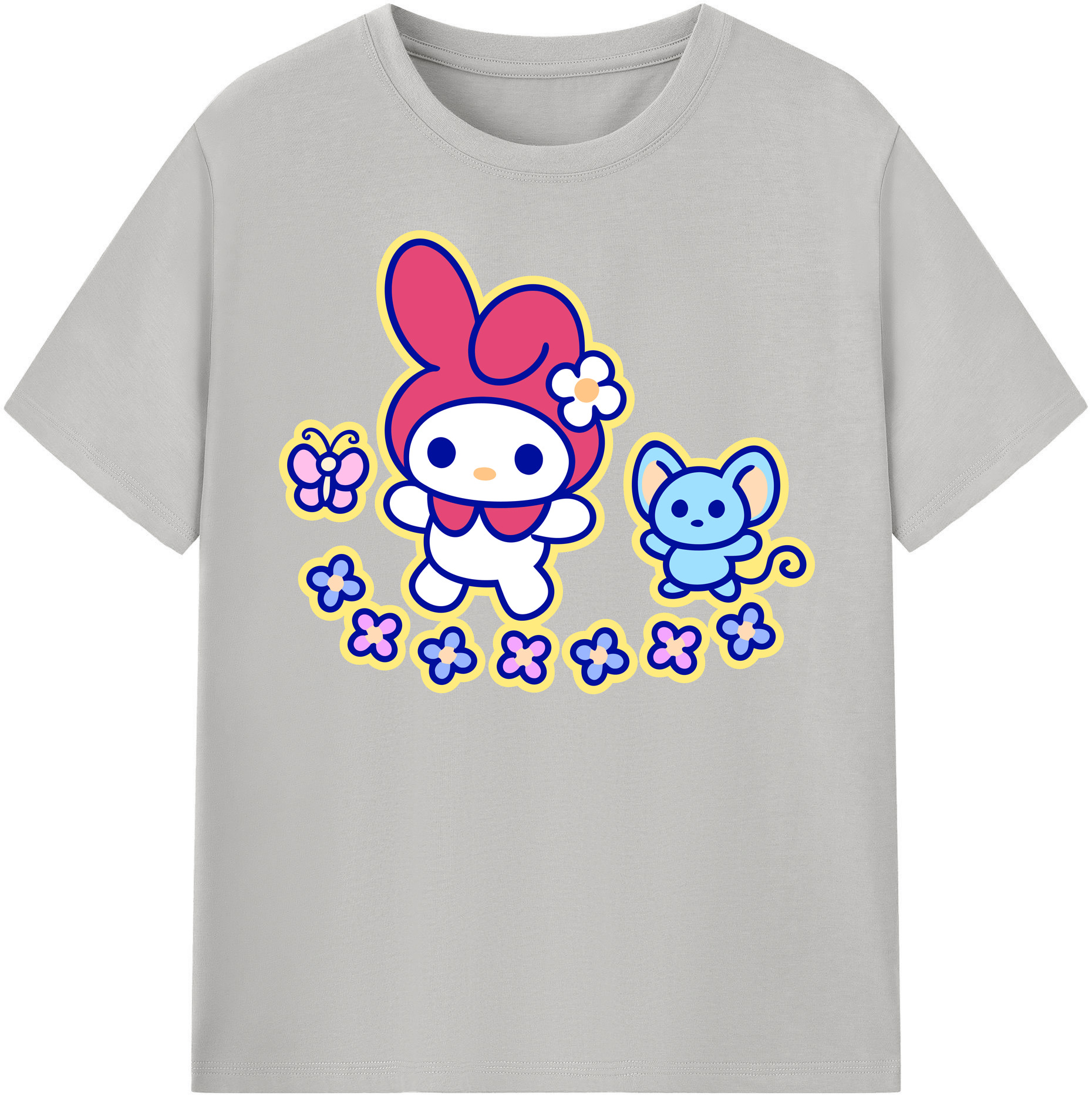 （画像用） Hello Kitty ハローキティ レディースカジュアルプリントTシャツ（綿100％）