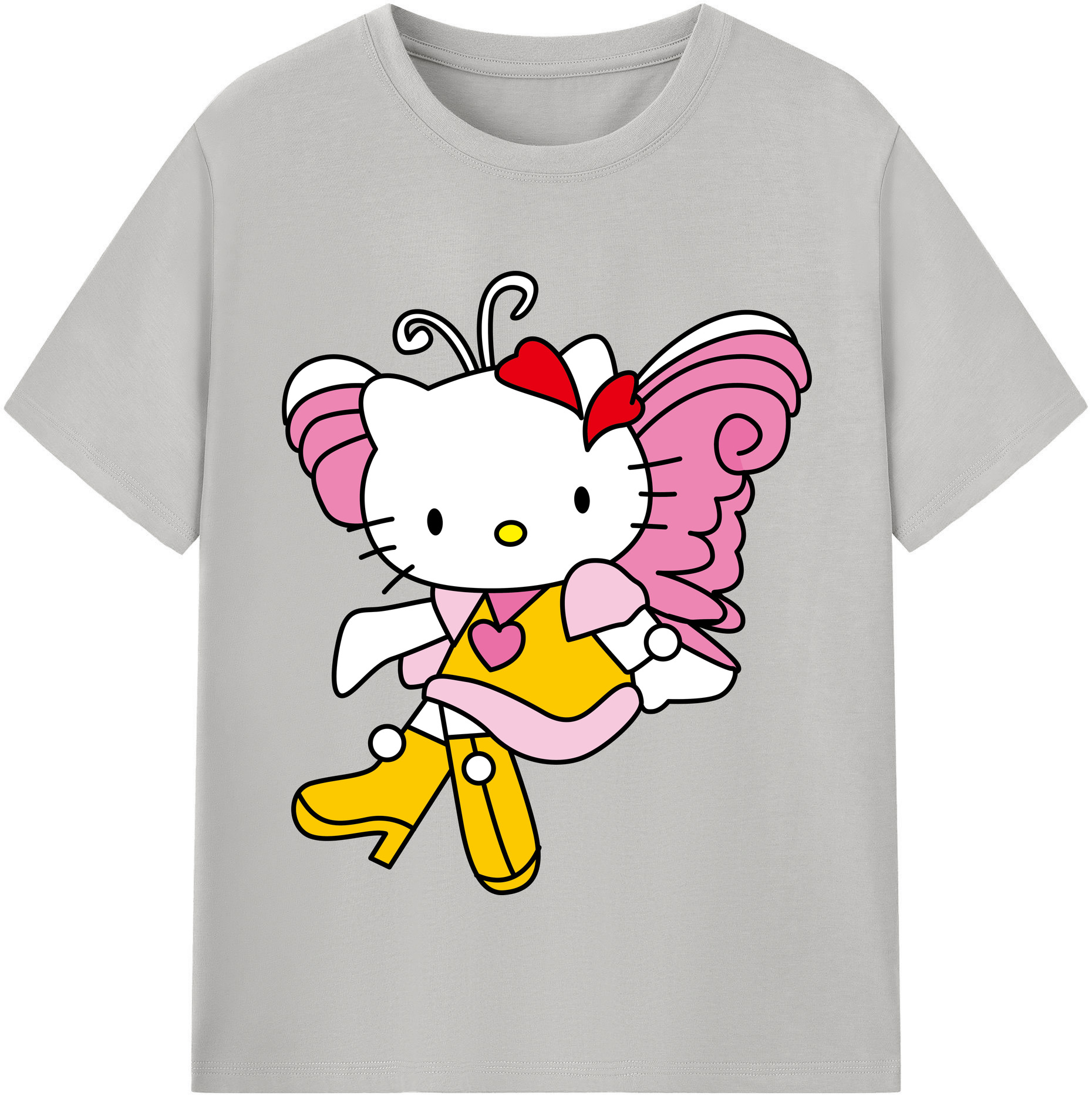 （画像用） Hello Kitty ハローキティ レディースカジュアルプリントTシャツ（綿100％）