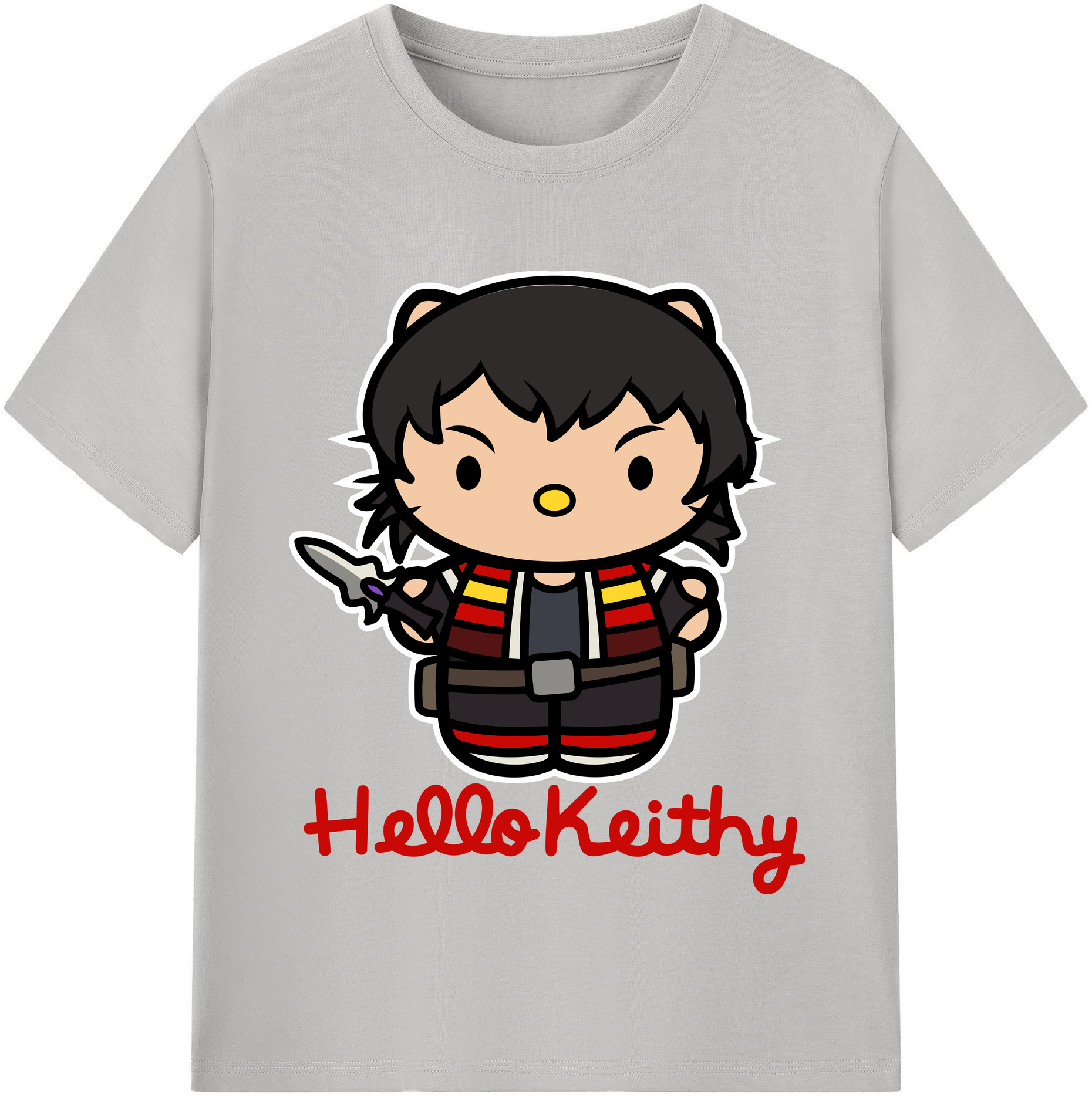 （画像用） Hello Kitty ハローキティ レディースカジュアルプリントTシャツ（綿100％）