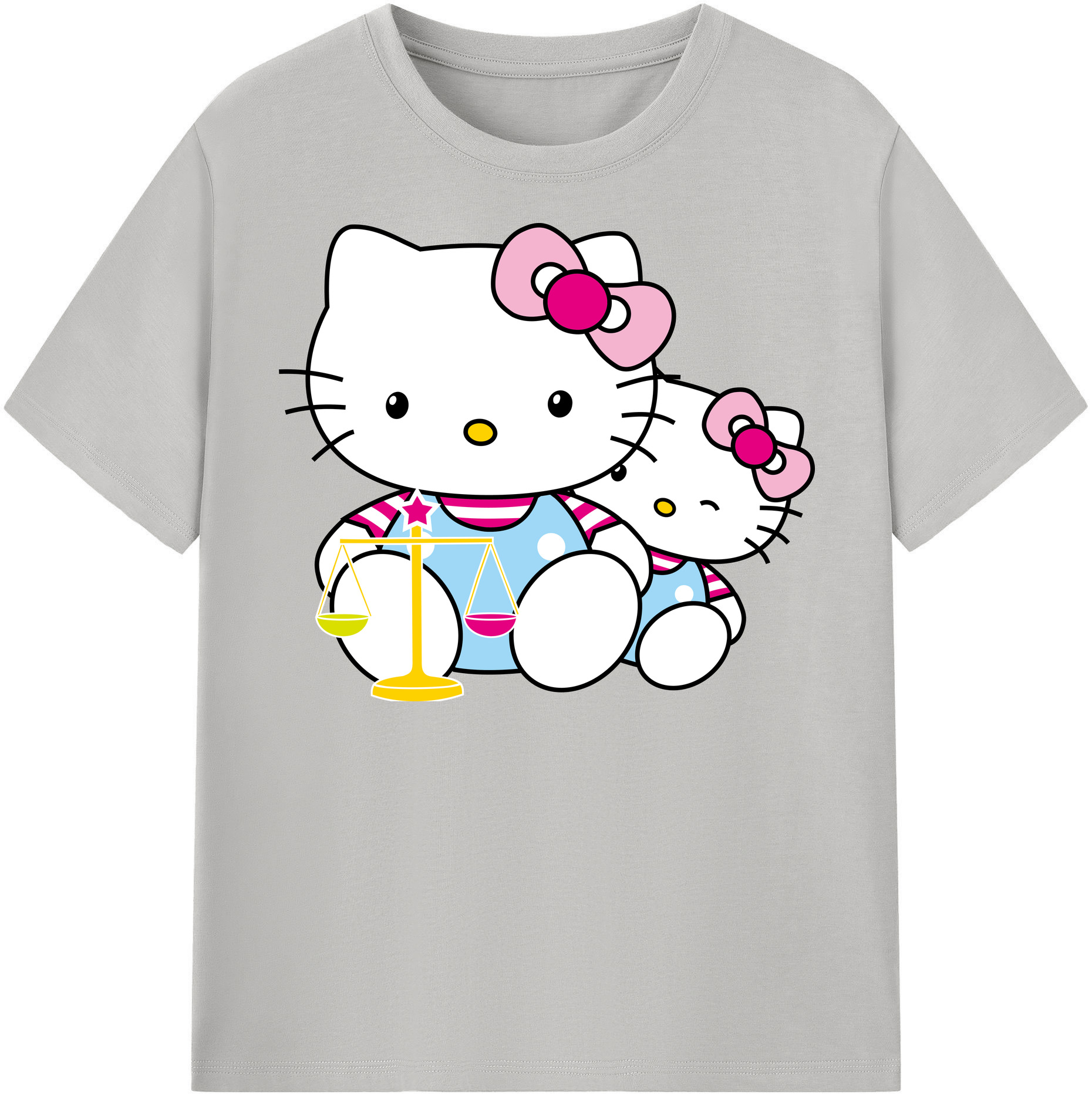 （画像用） Hello Kitty ハローキティ レディースカジュアルプリントTシャツ（綿100％）