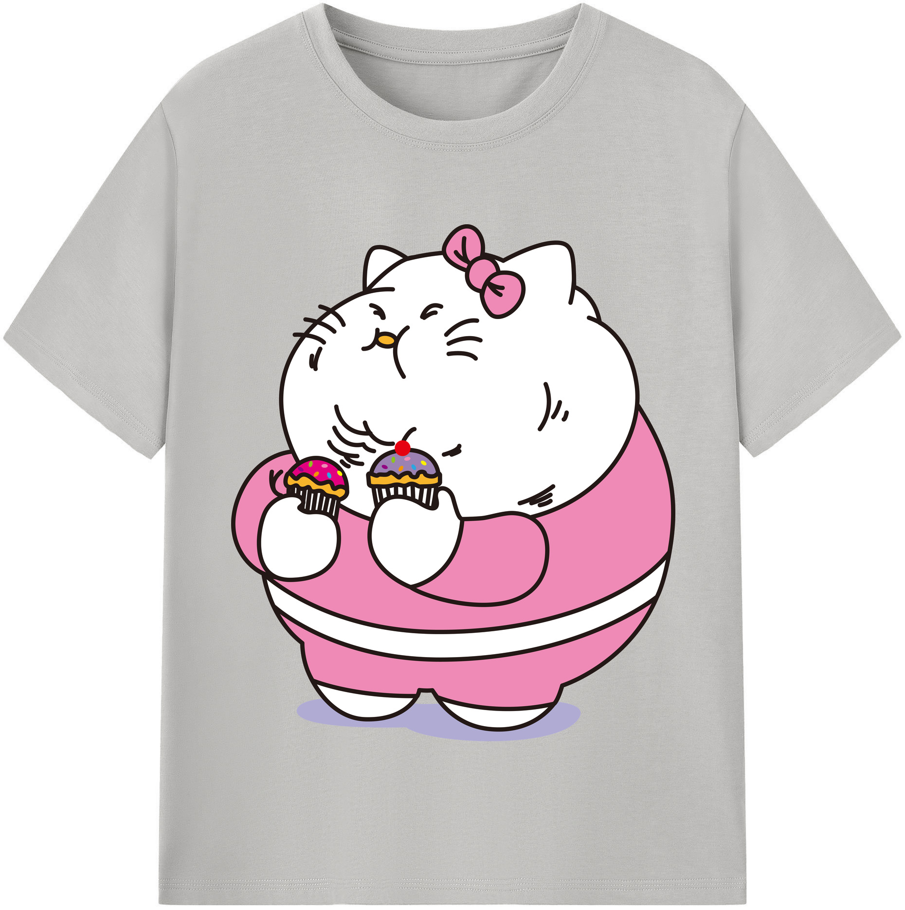 （画像用） Hello Kitty ハローキティ レディースカジュアルプリントTシャツ（綿100％）