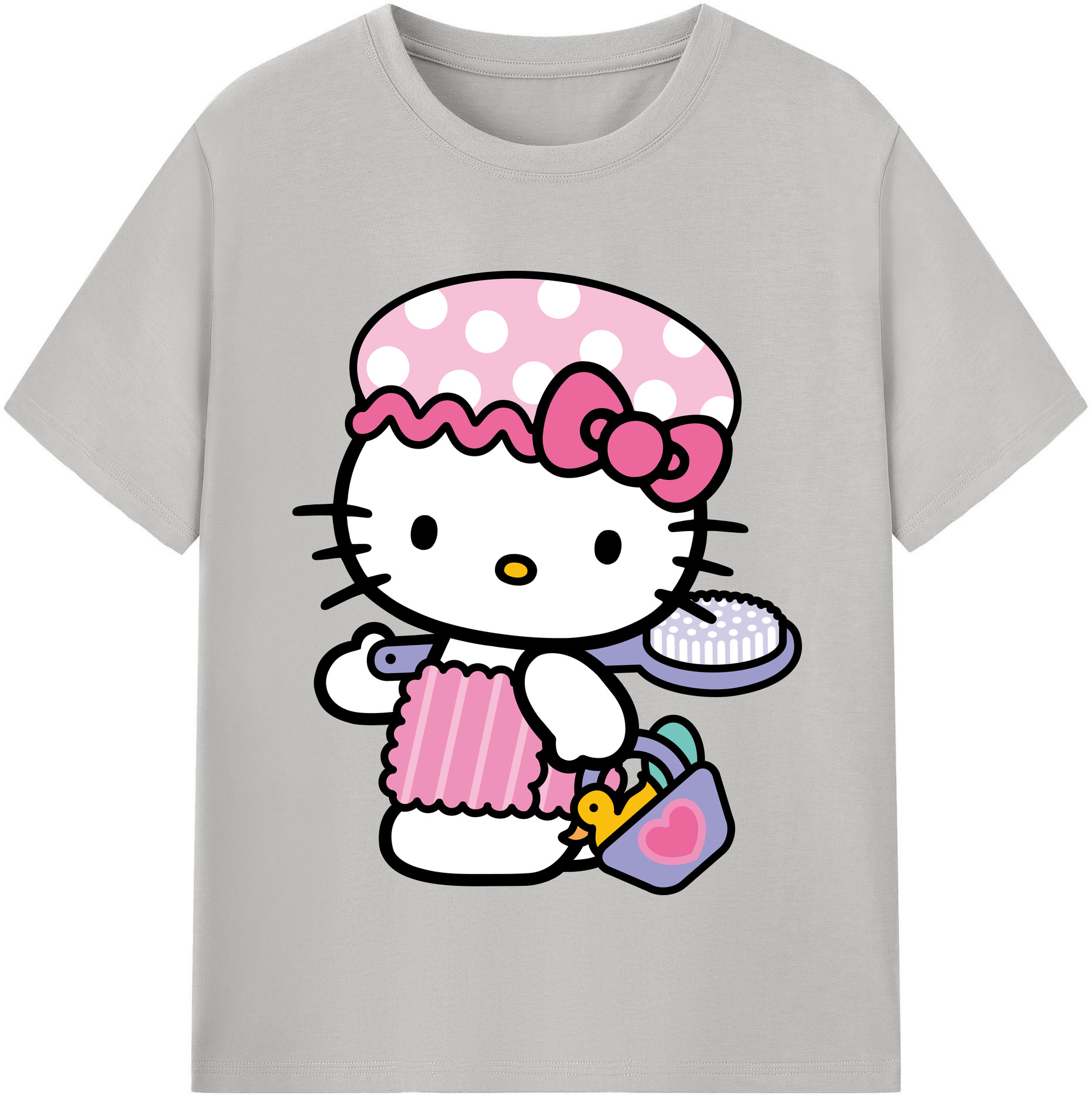 （画像用） Hello Kitty ハローキティ レディースカジュアルプリントTシャツ（綿100％）