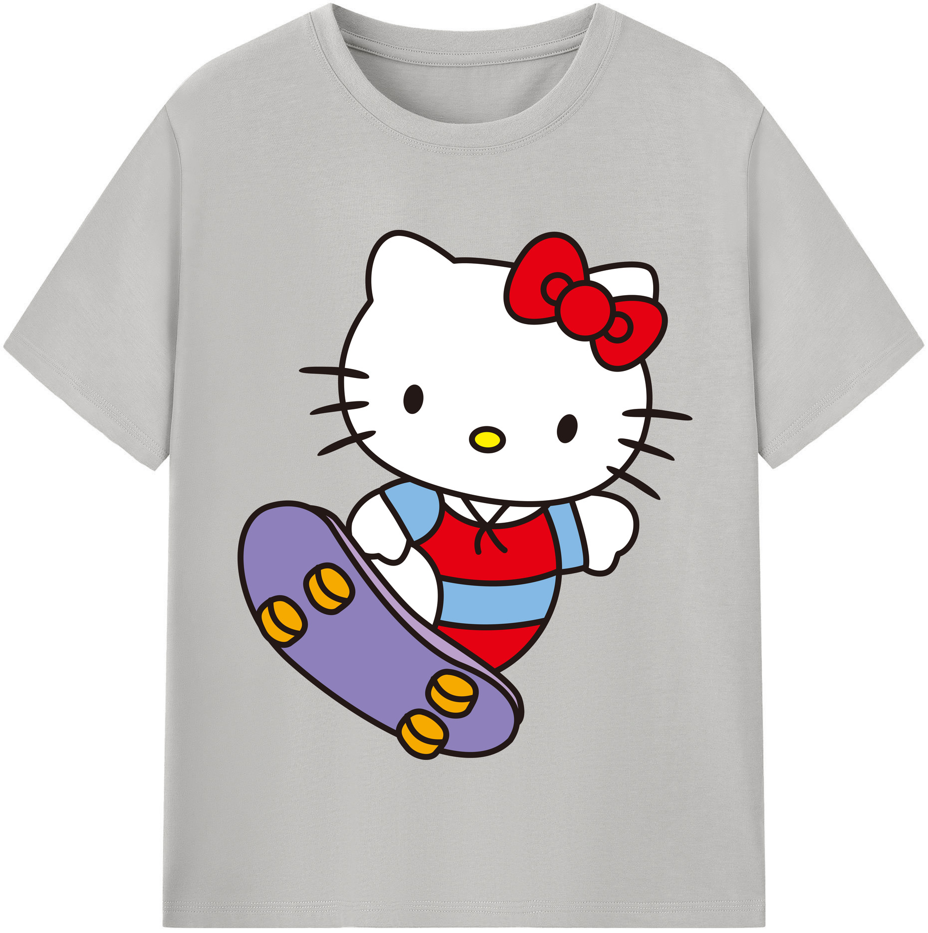 （画像用） Hello Kitty ハローキティ レディースカジュアルプリントTシャツ（綿100％）