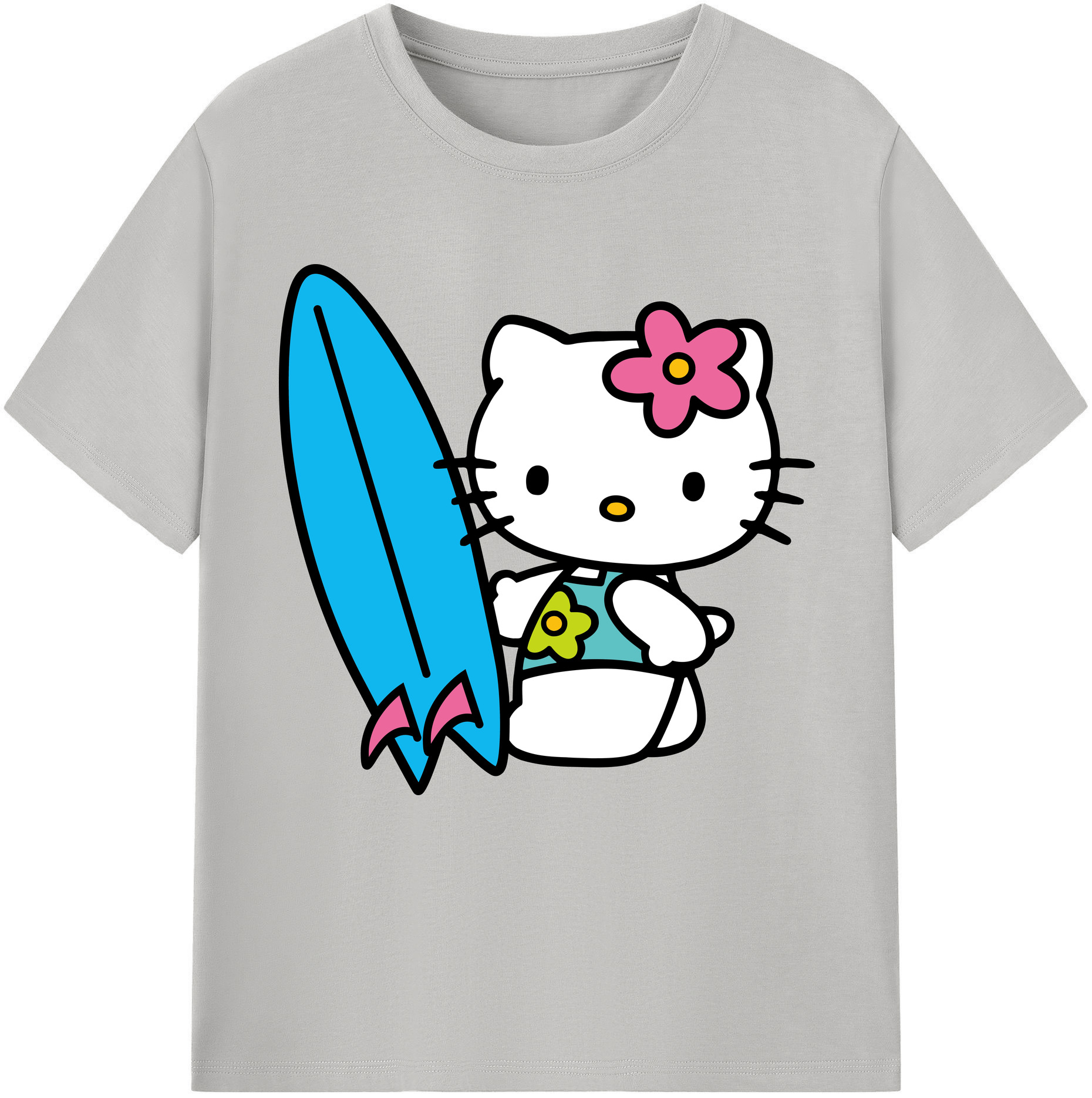 （画像用） Hello Kitty ハローキティ レディースカジュアルプリントTシャツ（綿100％）