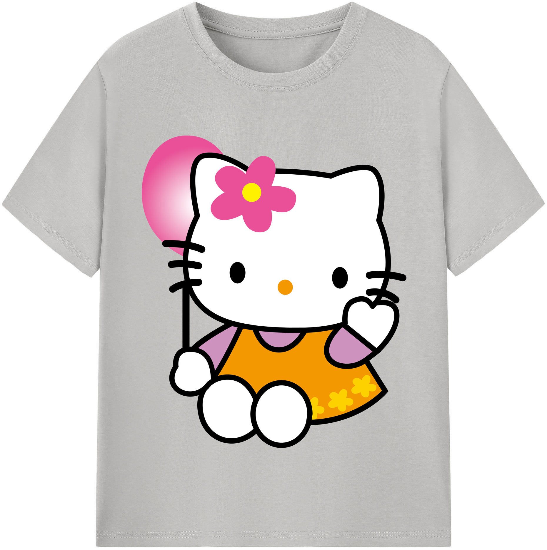 （画像用） Hello Kitty ハローキティ レディースカジュアルプリントTシャツ（綿100％）