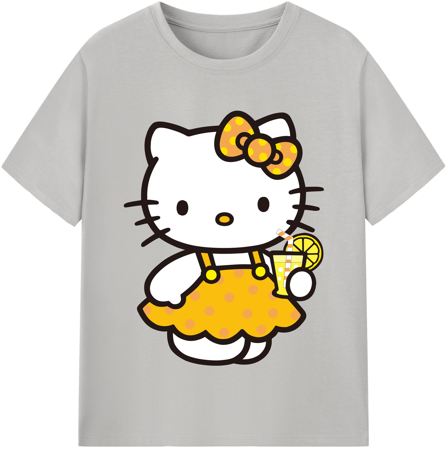 （画像用） Hello Kitty ハローキティ レディースカジュアルプリントTシャツ（綿100％）