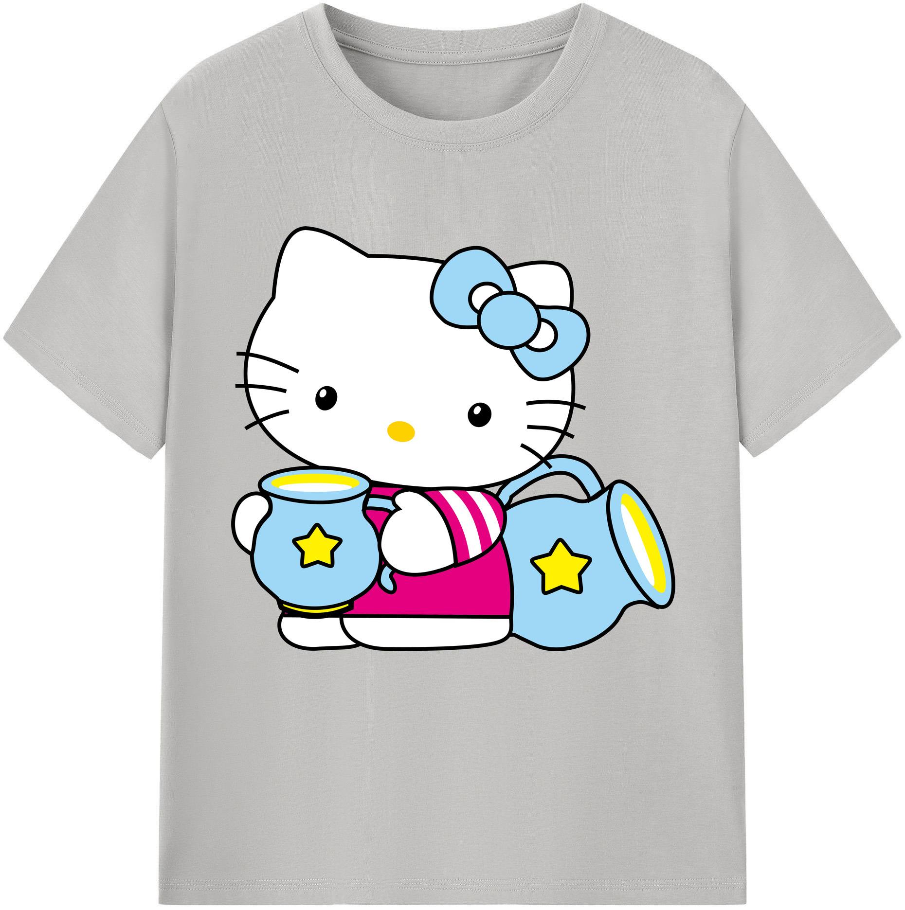 （画像用） Hello Kitty ハローキティ レディースカジュアルプリントTシャツ（綿100％）