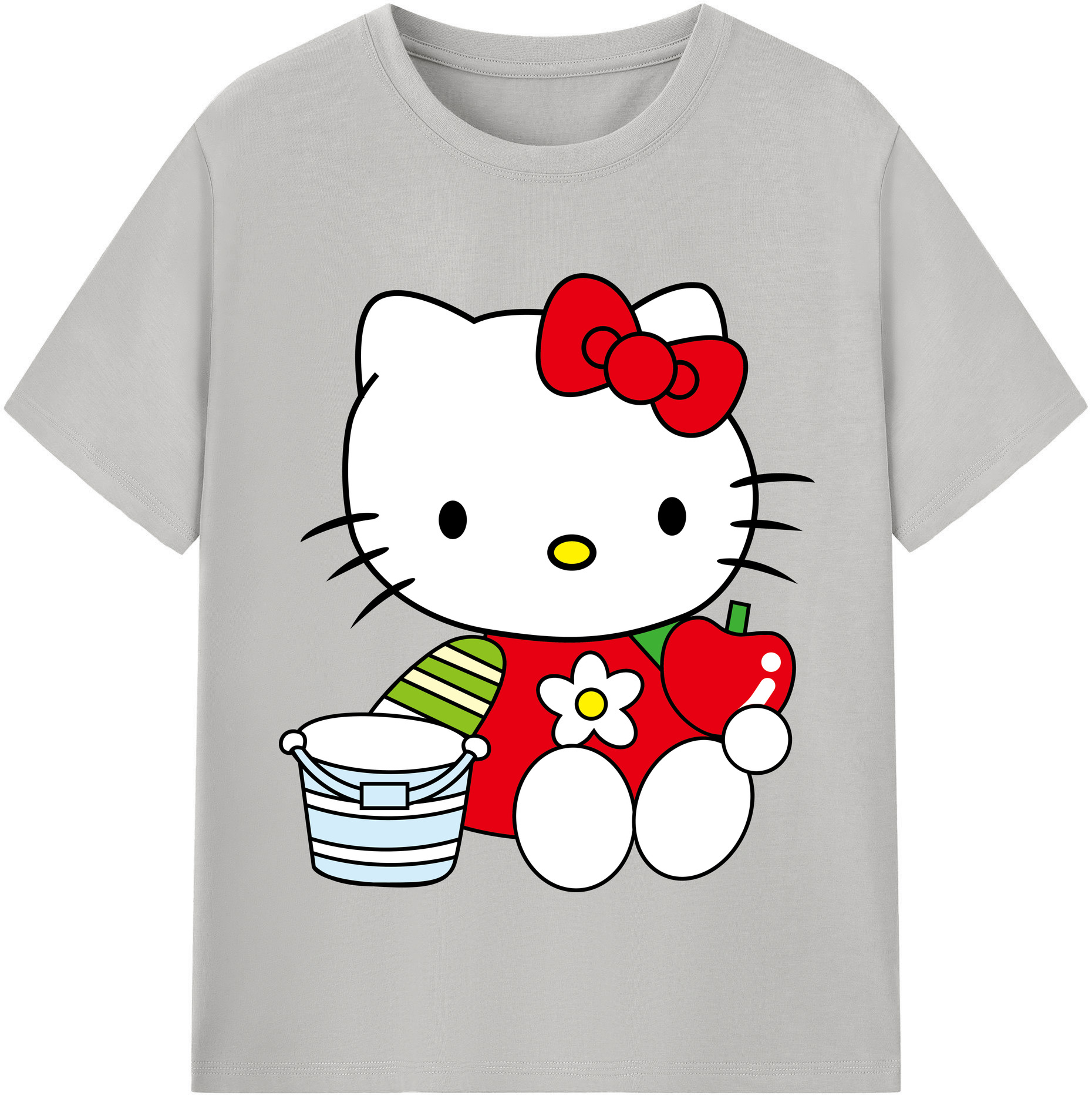 （画像用） Hello Kitty ハローキティ レディースカジュアルプリントTシャツ（綿100％）