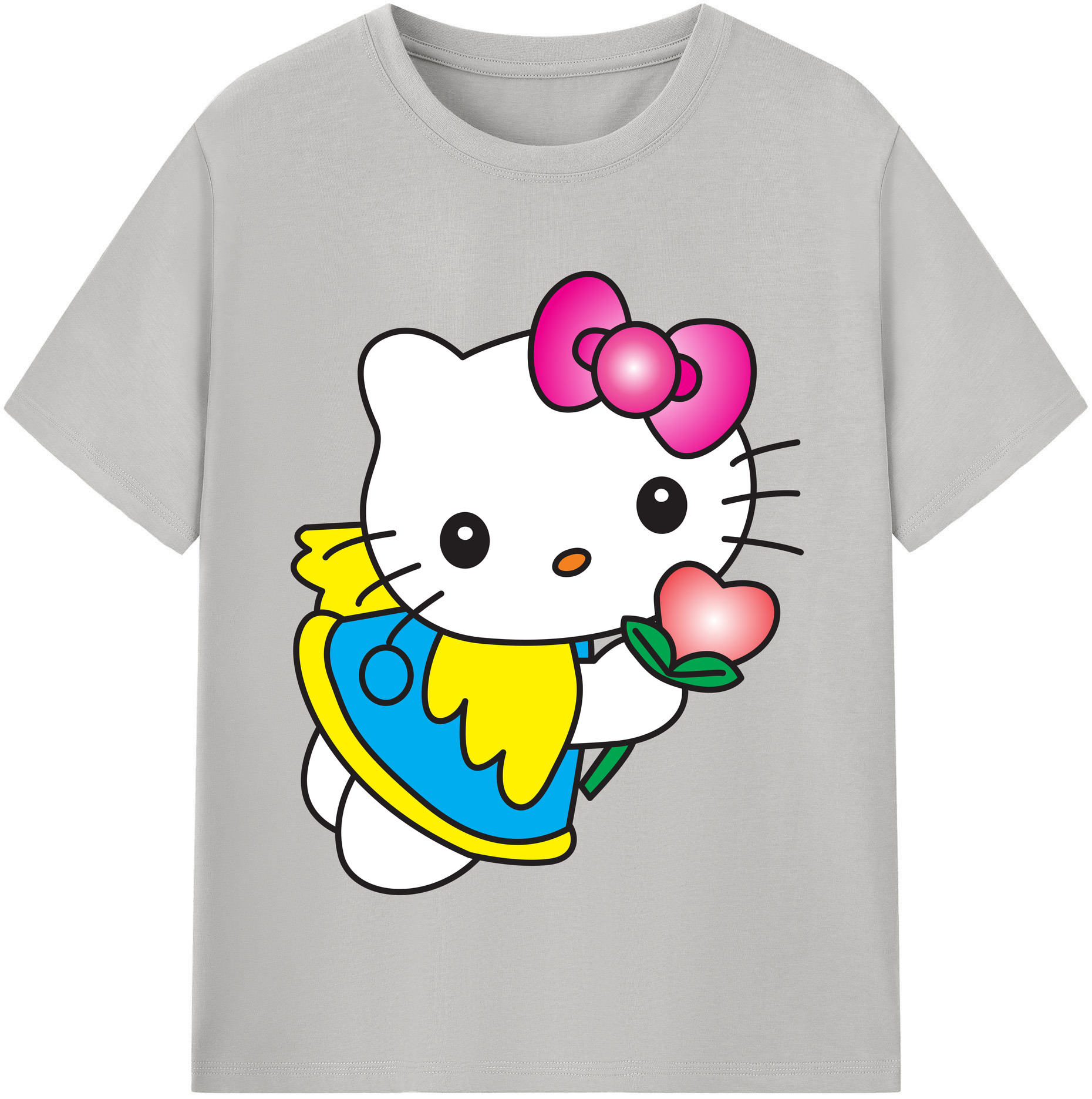 （画像用） Hello Kitty ハローキティ レディースカジュアルプリントTシャツ（綿100％）