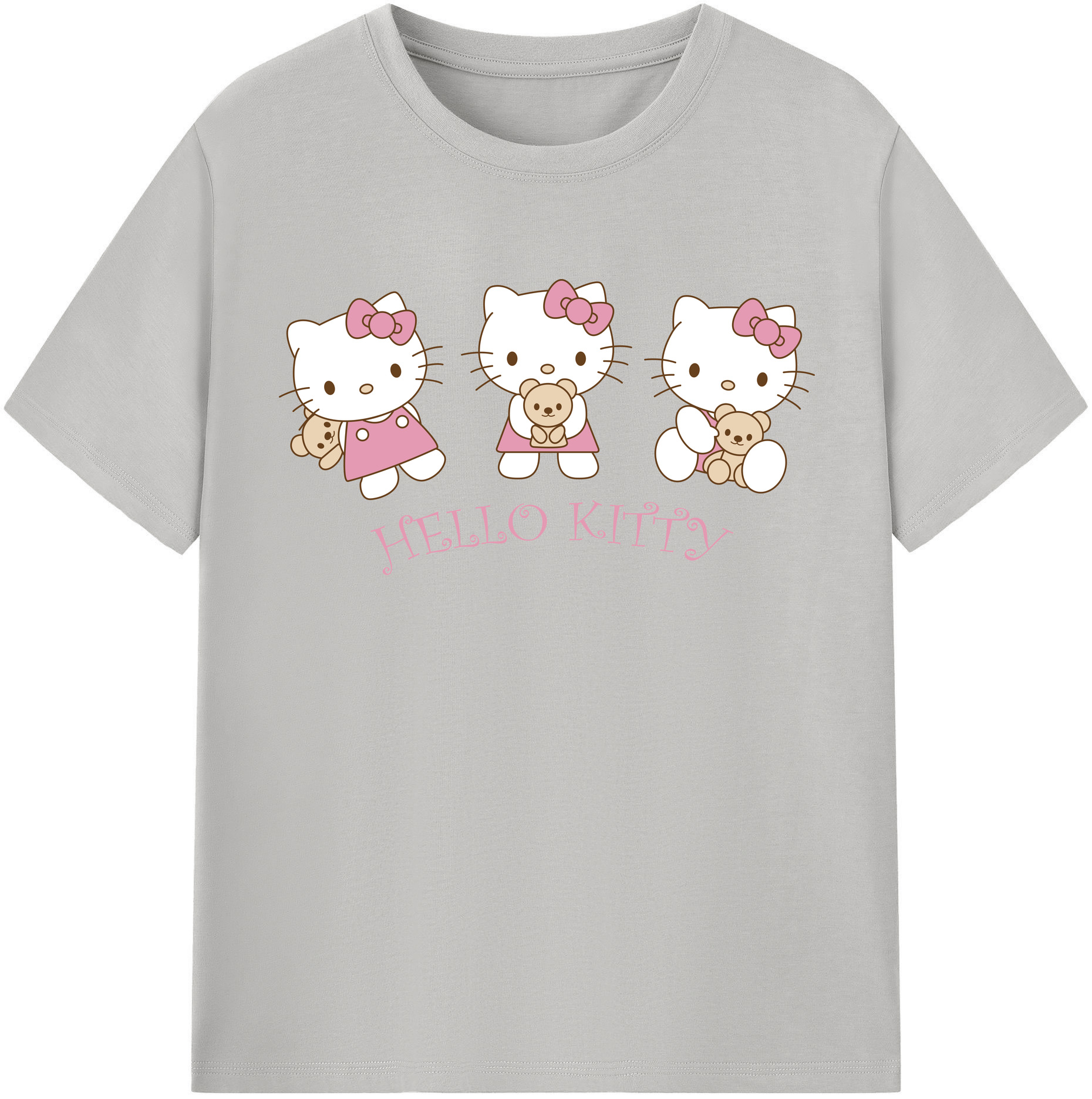 （画像用） Hello Kitty ハローキティ レディースカジュアルプリントTシャツ（綿100％）