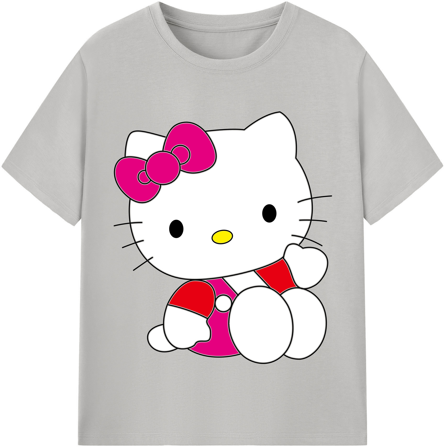 （画像用） Hello Kitty ハローキティ レディースカジュアルプリントTシャツ（綿100％）