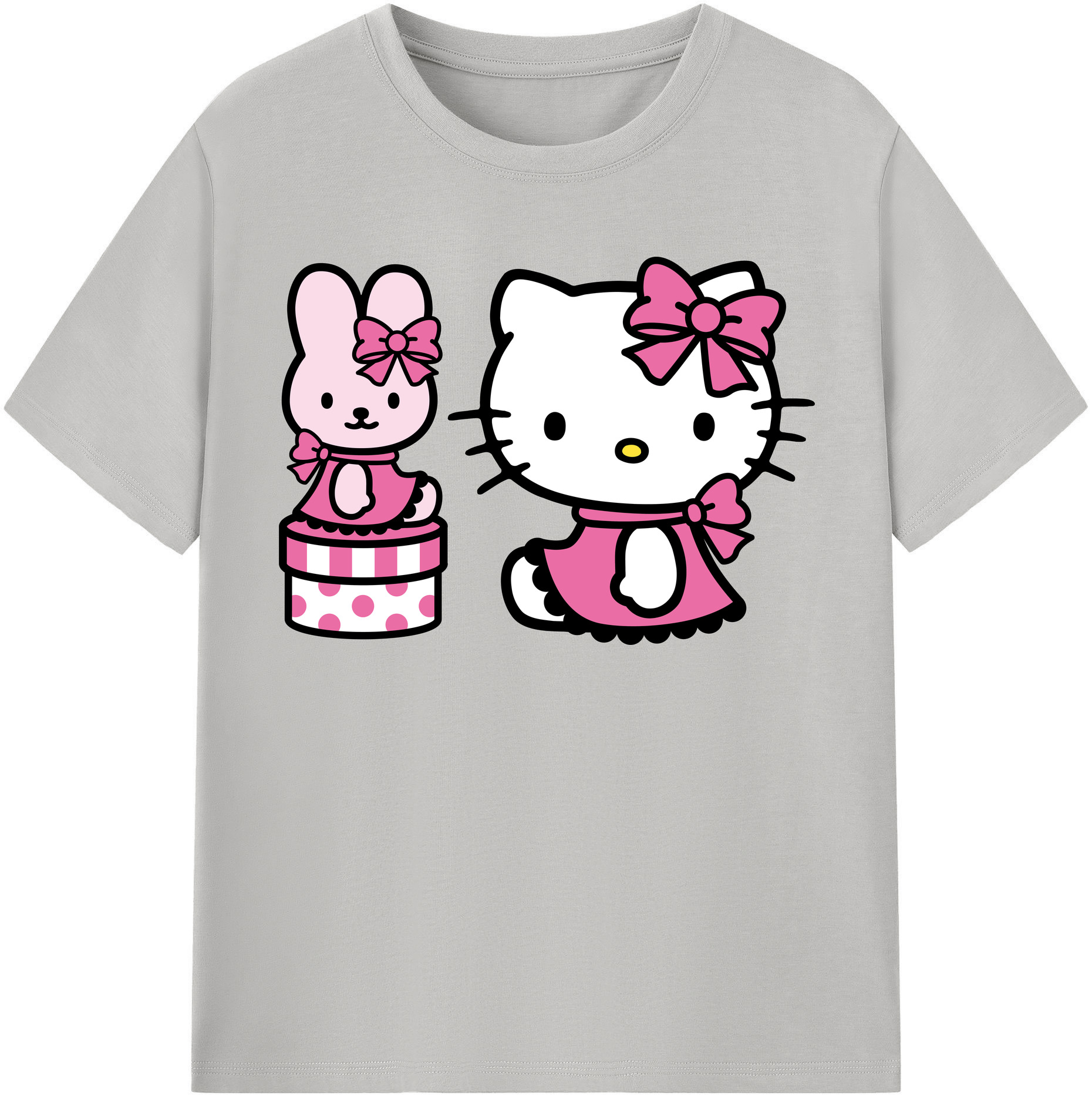 （画像用） Hello Kitty ハローキティ レディースカジュアルプリントTシャツ（綿100％）