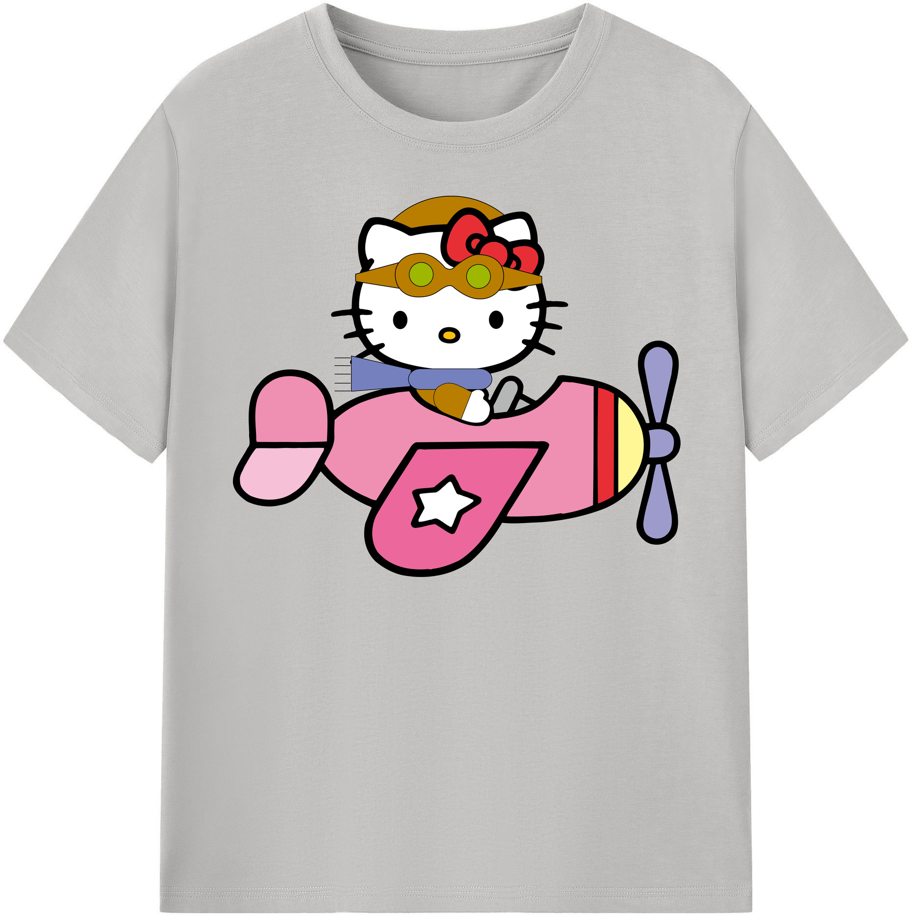 （画像用） Hello Kitty ハローキティ レディースカジュアルプリントTシャツ（綿100％）