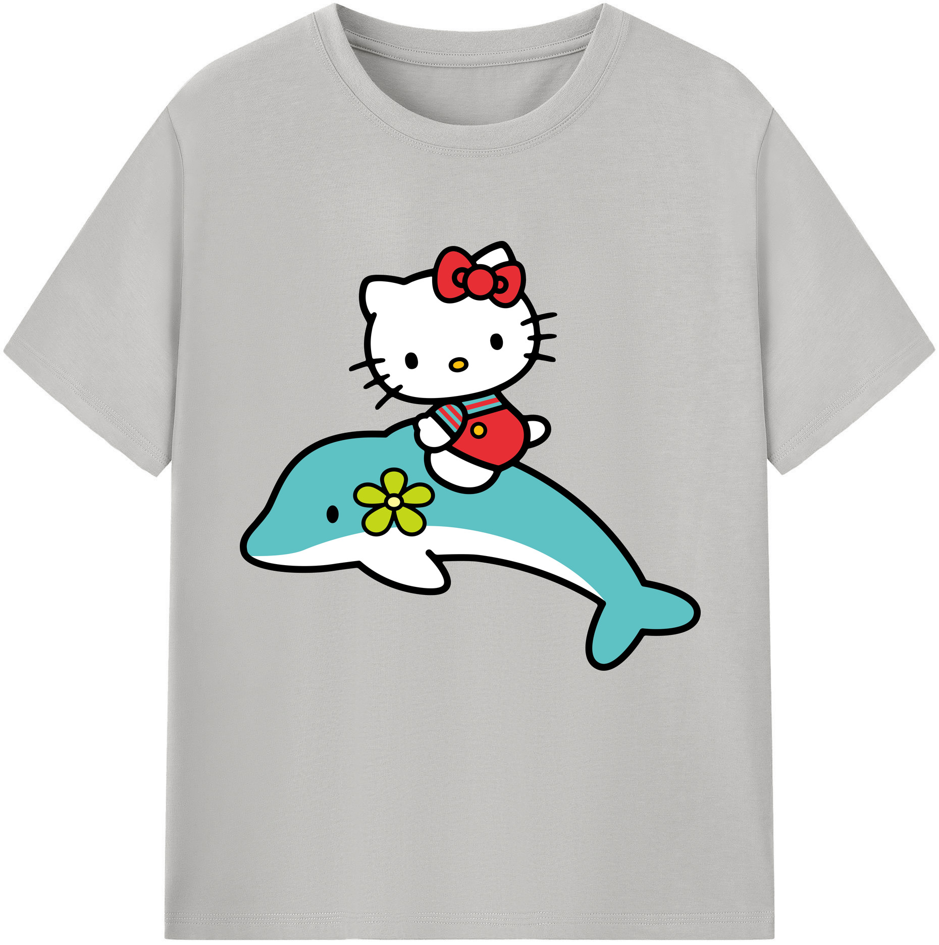 （画像用） Hello Kitty ハローキティ レディースカジュアルプリントTシャツ（綿100％）