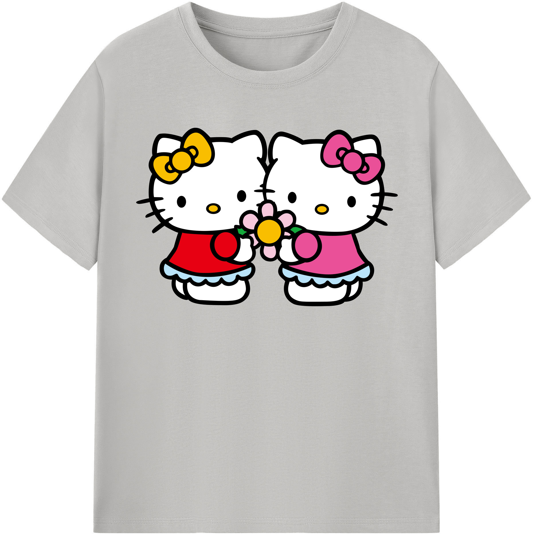 （画像用） Hello Kitty ハローキティ レディースカジュアルプリントTシャツ（綿100％）