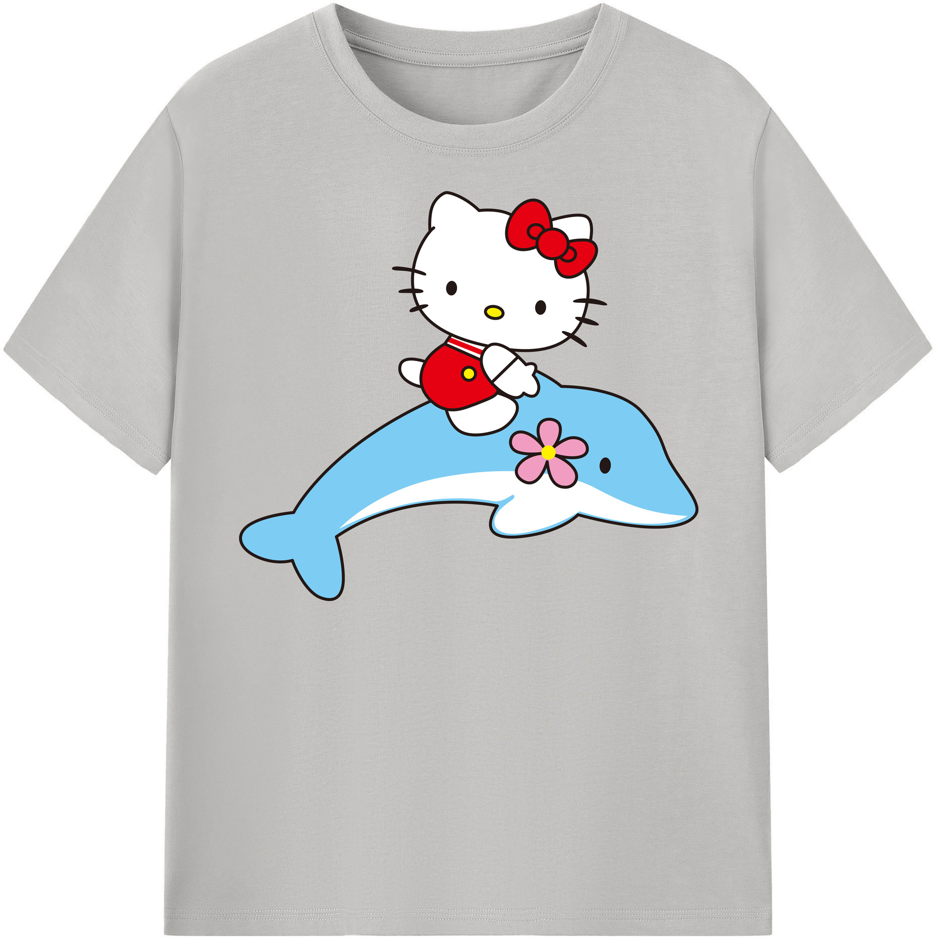 （画像用） Hello Kitty ハローキティ レディースカジュアルプリントTシャツ（綿100％）