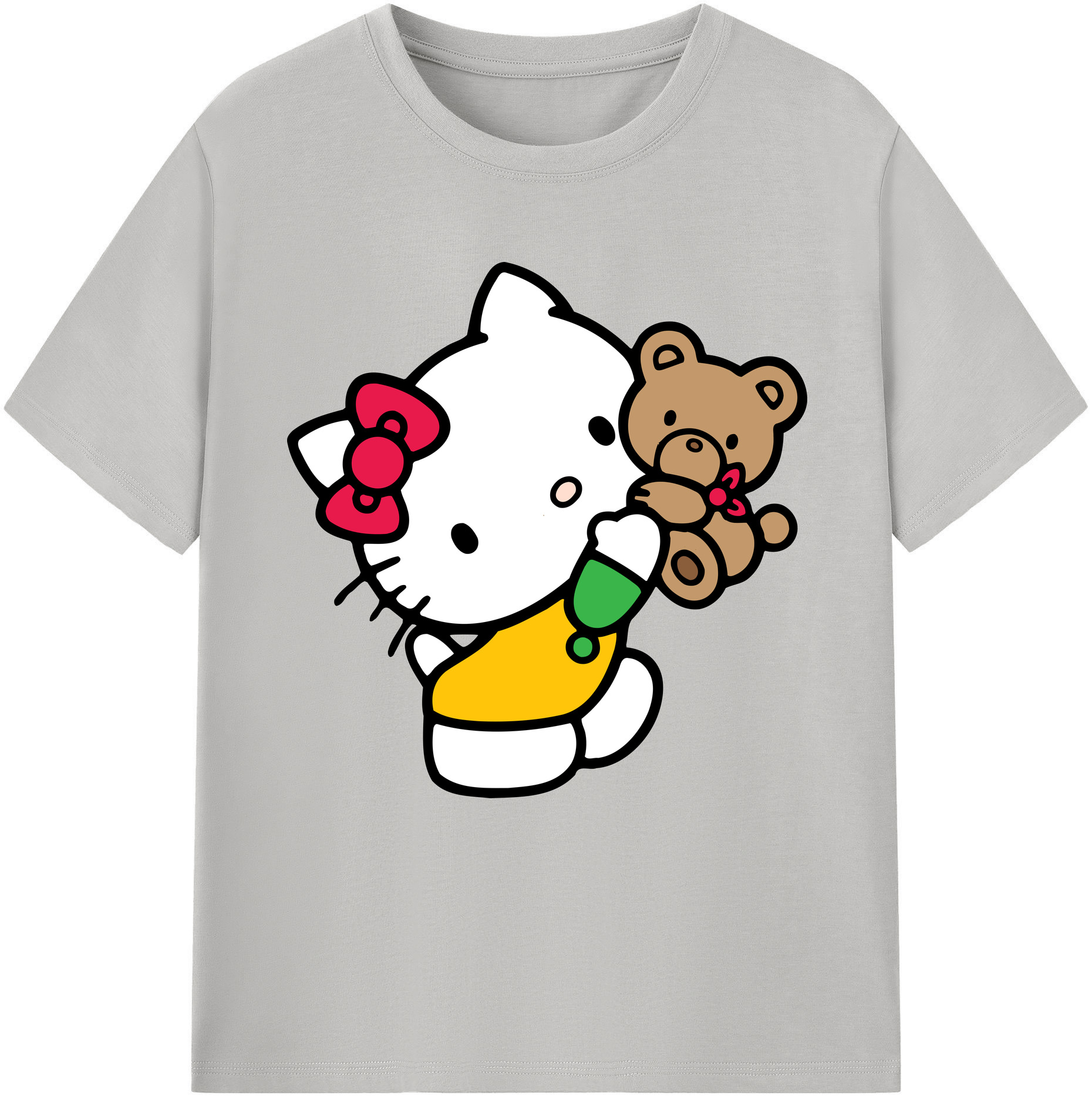 （画像用） Hello Kitty ハローキティ レディースカジュアルプリントTシャツ（綿100％）