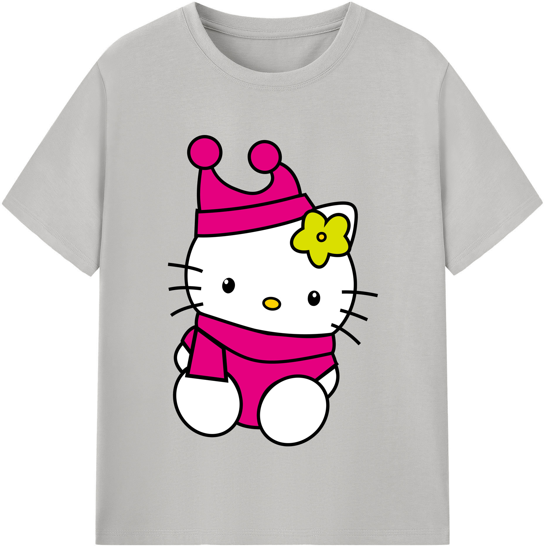 （画像用） Hello Kitty ハローキティ レディースカジュアルプリントTシャツ（綿100％）