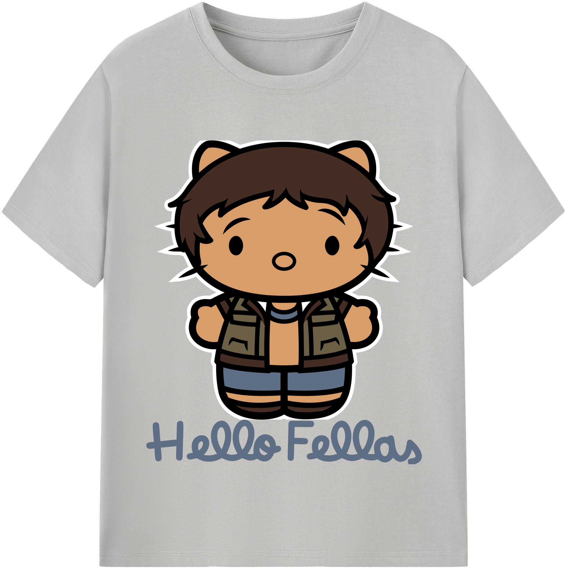 （画像用） Hello Kitty ハローキティ レディースカジュアルプリントTシャツ（綿100％）