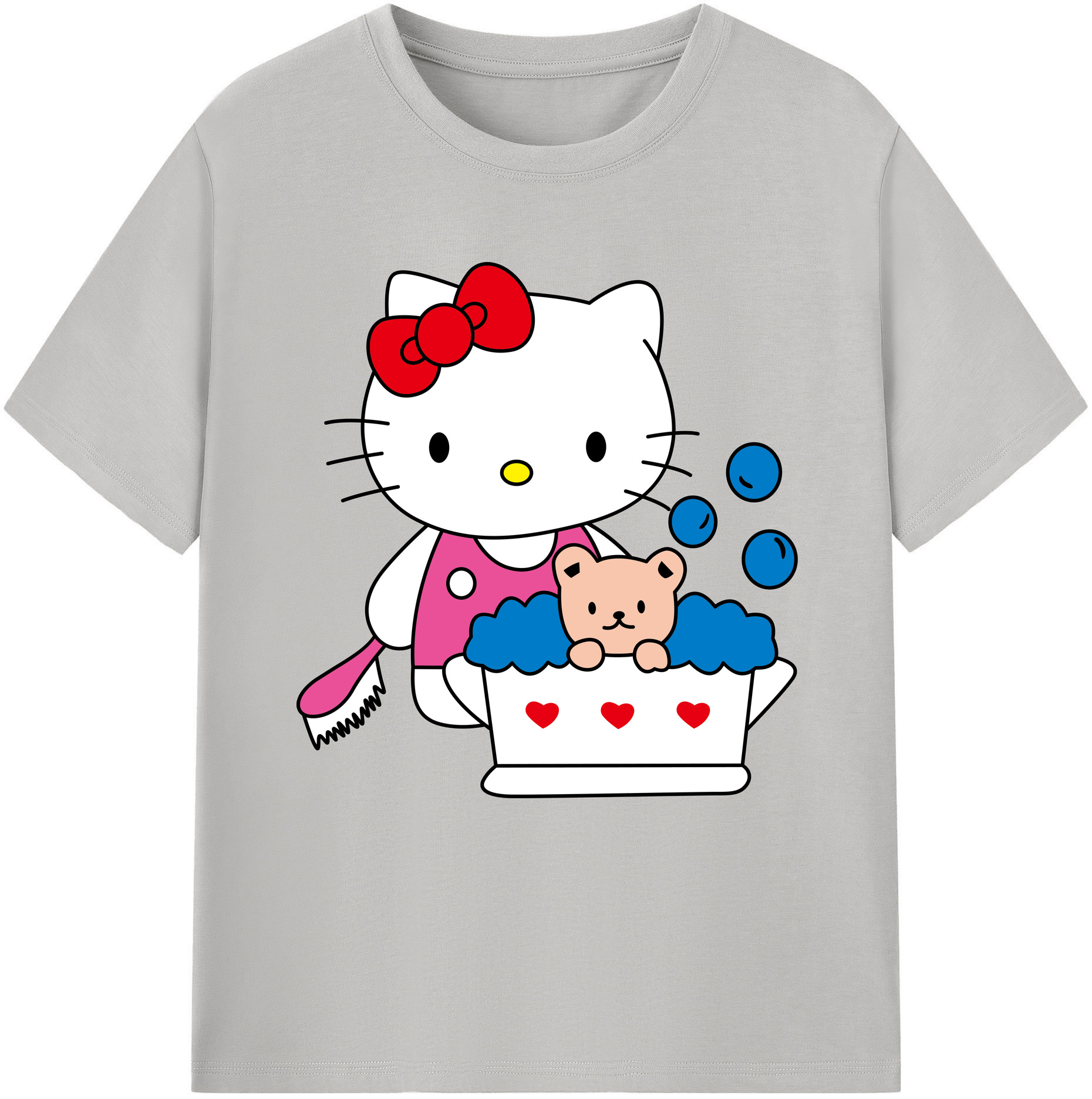 （画像用） Hello Kitty ハローキティ レディースカジュアルプリントTシャツ（綿100％）