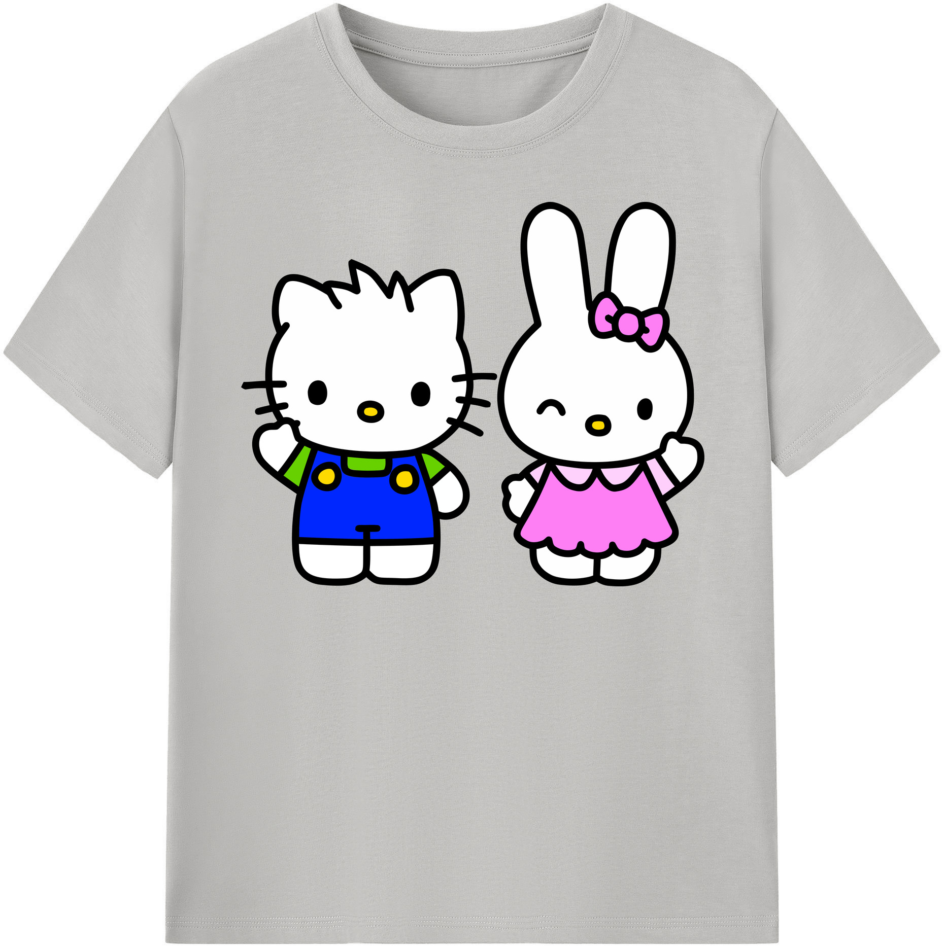 （画像用） Hello Kitty ハローキティ レディースカジュアルプリントTシャツ（綿100％）