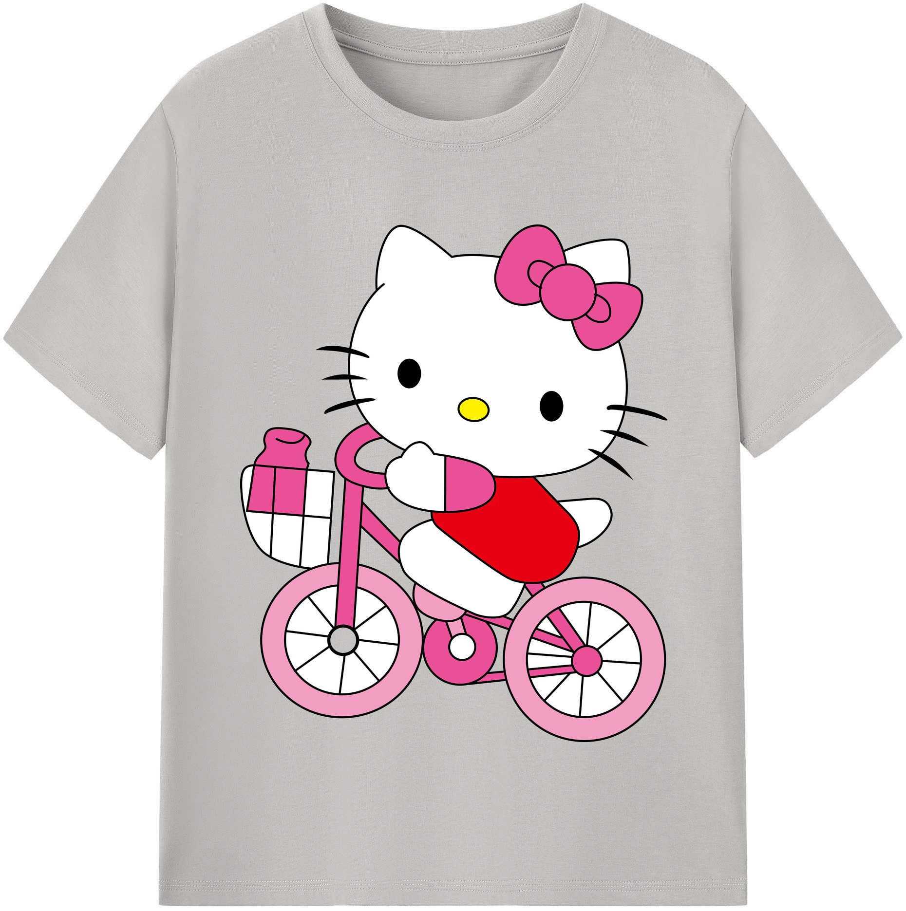（画像用） Hello Kitty ハローキティ レディースカジュアルプリントTシャツ（綿100％）