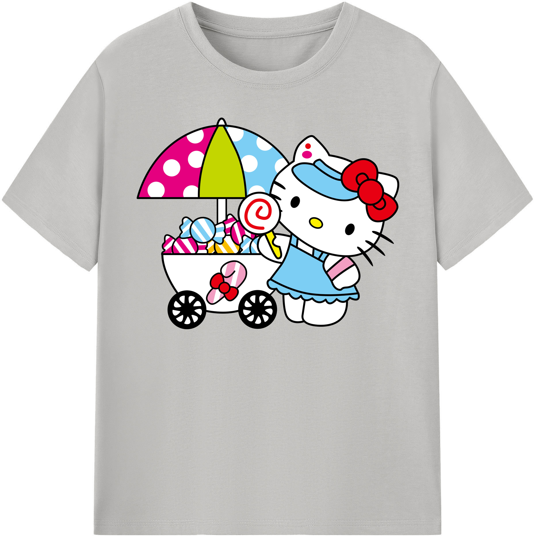 （画像用） Hello Kitty ハローキティ レディースカジュアルプリントTシャツ（綿100％）