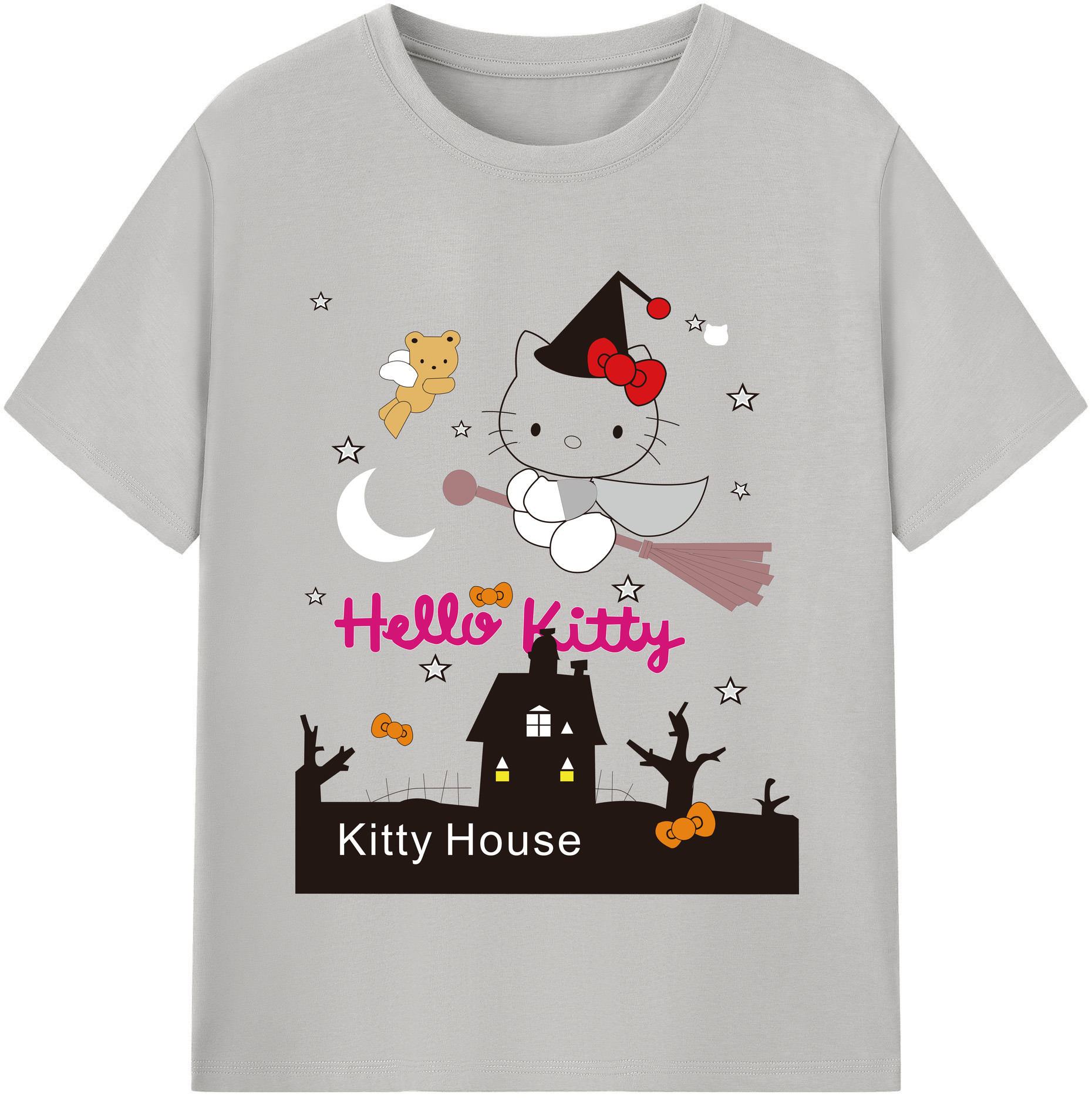 （画像用） Hello Kitty ハローキティ レディースカジュアルプリントTシャツ（綿100％）
