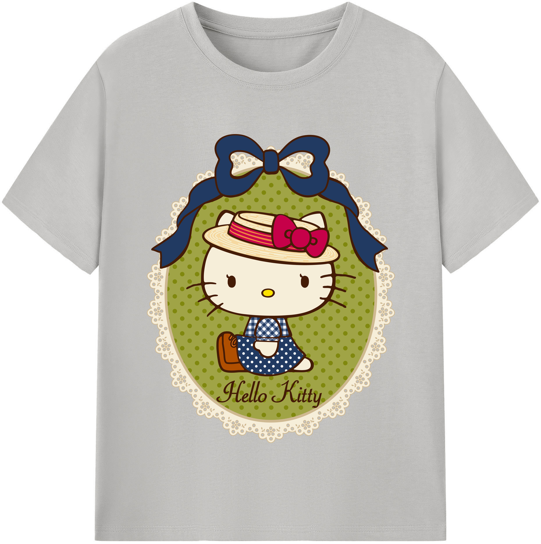 （画像用） Hello Kitty ハローキティ レディースカジュアルプリントTシャツ（綿100％）