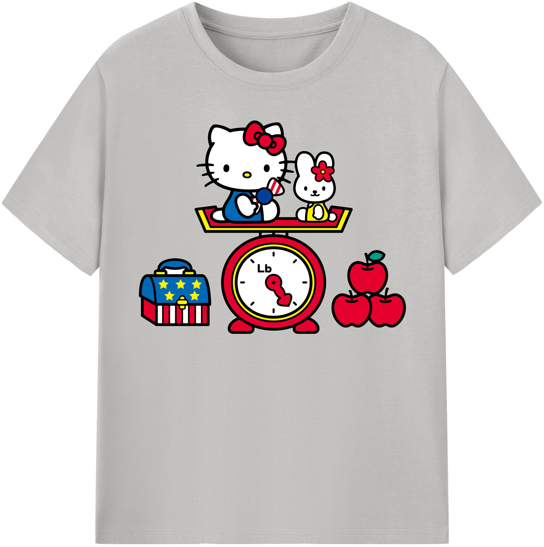 （画像用） Hello Kitty ハローキティ レディースカジュアルプリントTシャツ（綿100％）