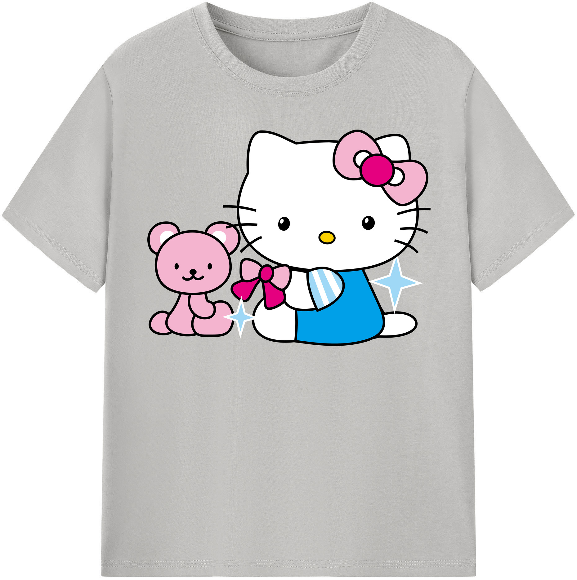 （画像用） Hello Kitty ハローキティ レディースカジュアルプリントTシャツ（綿100％）