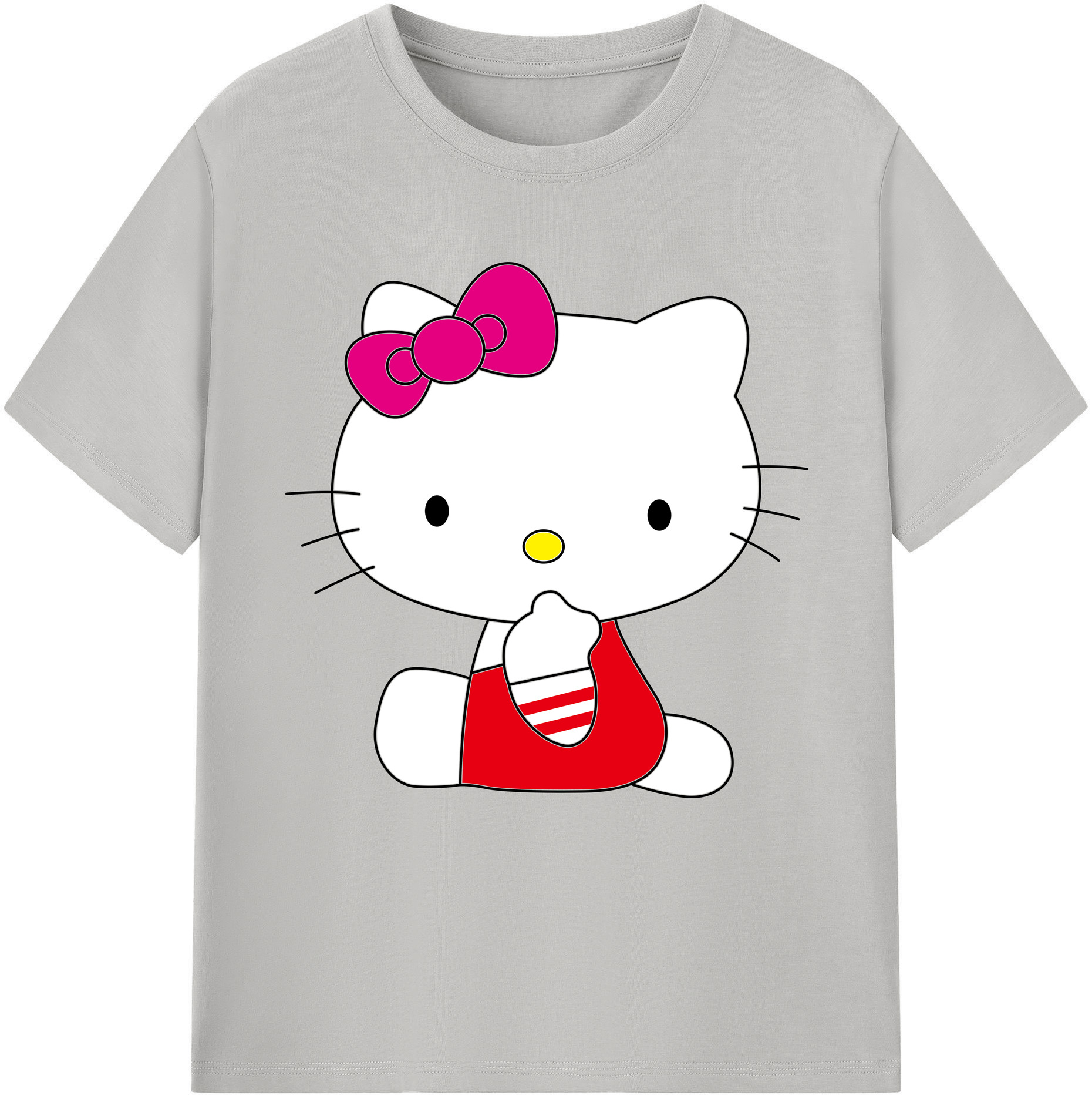 （画像用） Hello Kitty ハローキティ レディースカジュアルプリントTシャツ（綿100％）