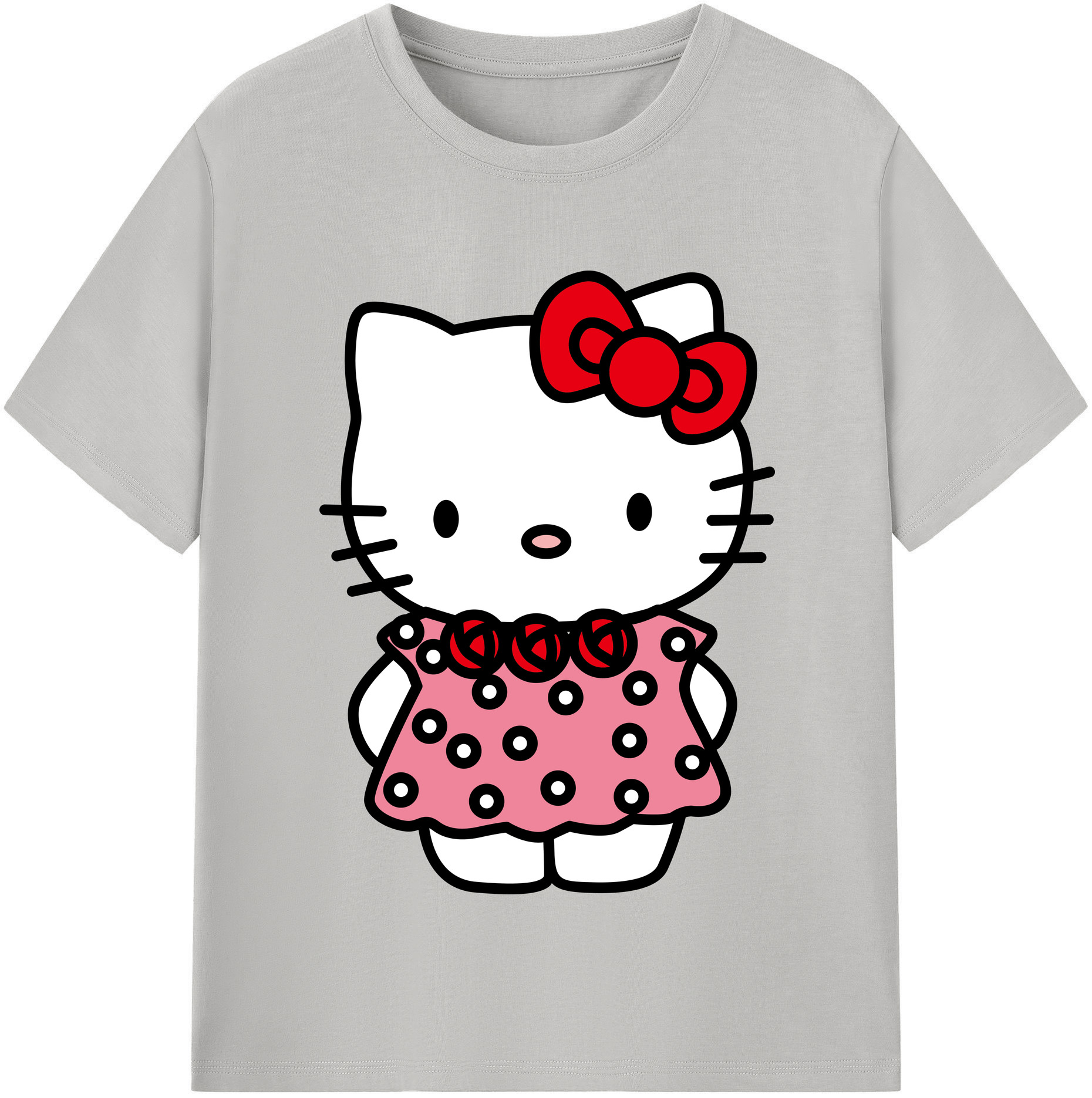 （画像用） Hello Kitty ハローキティ レディースカジュアルプリントTシャツ（綿100％）