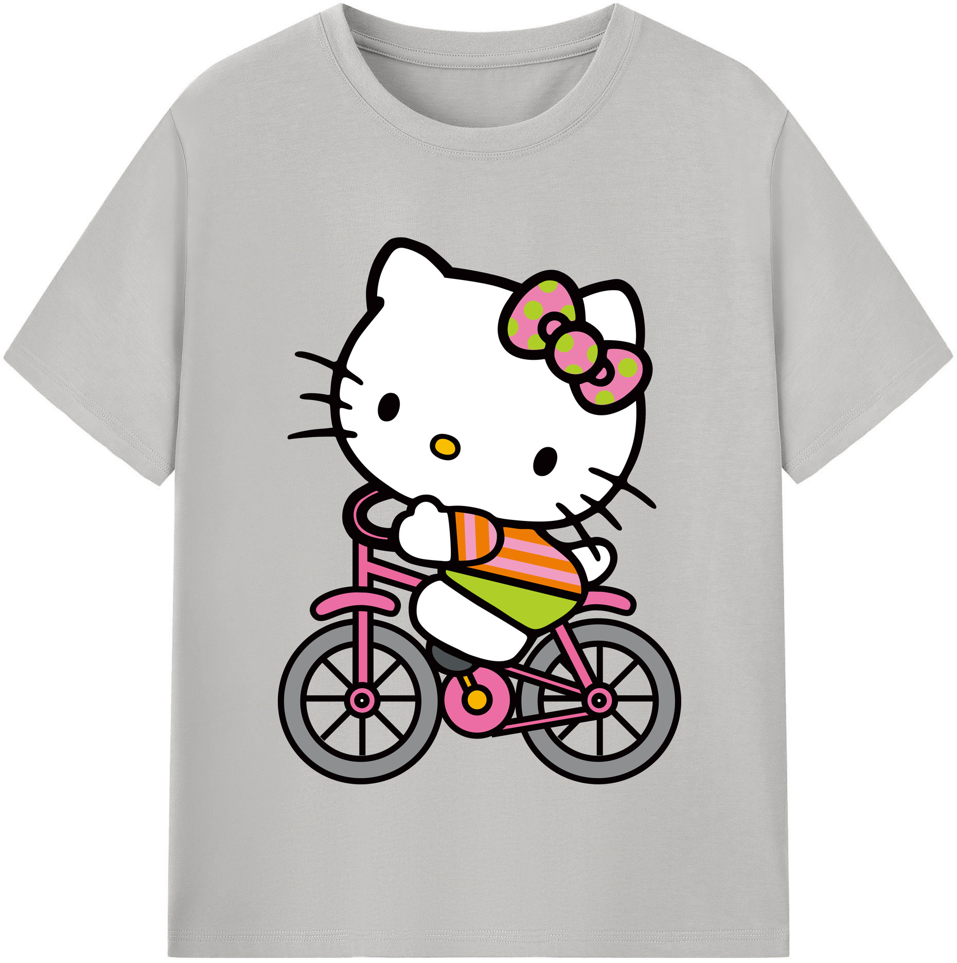 （画像用） Hello Kitty ハローキティ レディースカジュアルプリントTシャツ（綿100％）