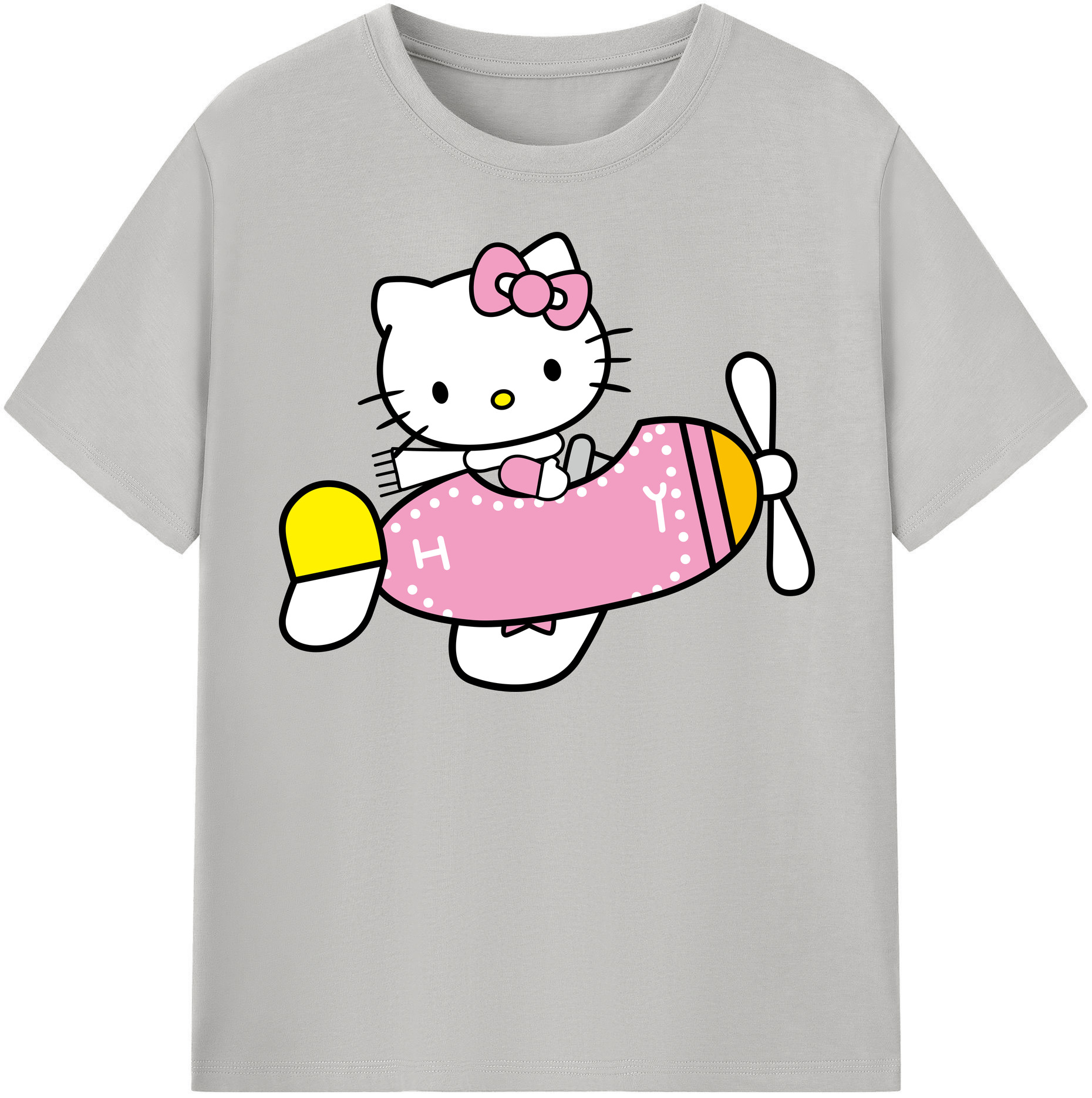 （画像用） Hello Kitty ハローキティ レディースカジュアルプリントTシャツ（綿100％）