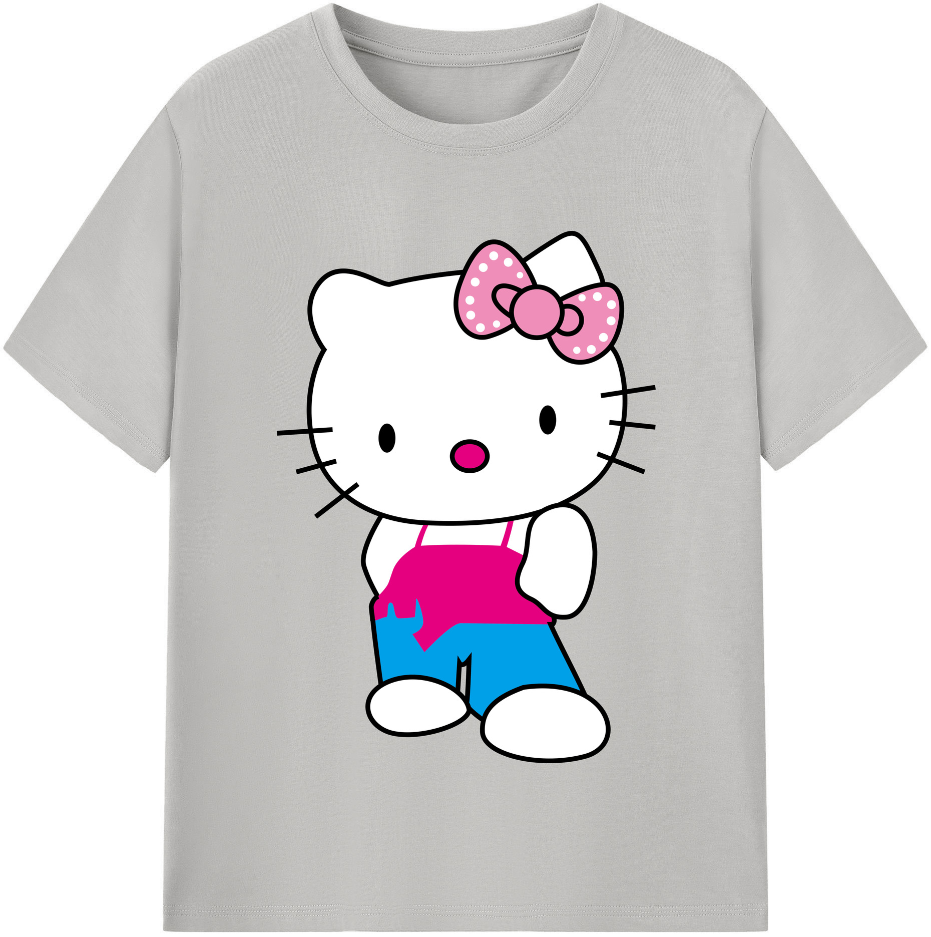 （画像用） Hello Kitty ハローキティ レディースカジュアルプリントTシャツ（綿100％）