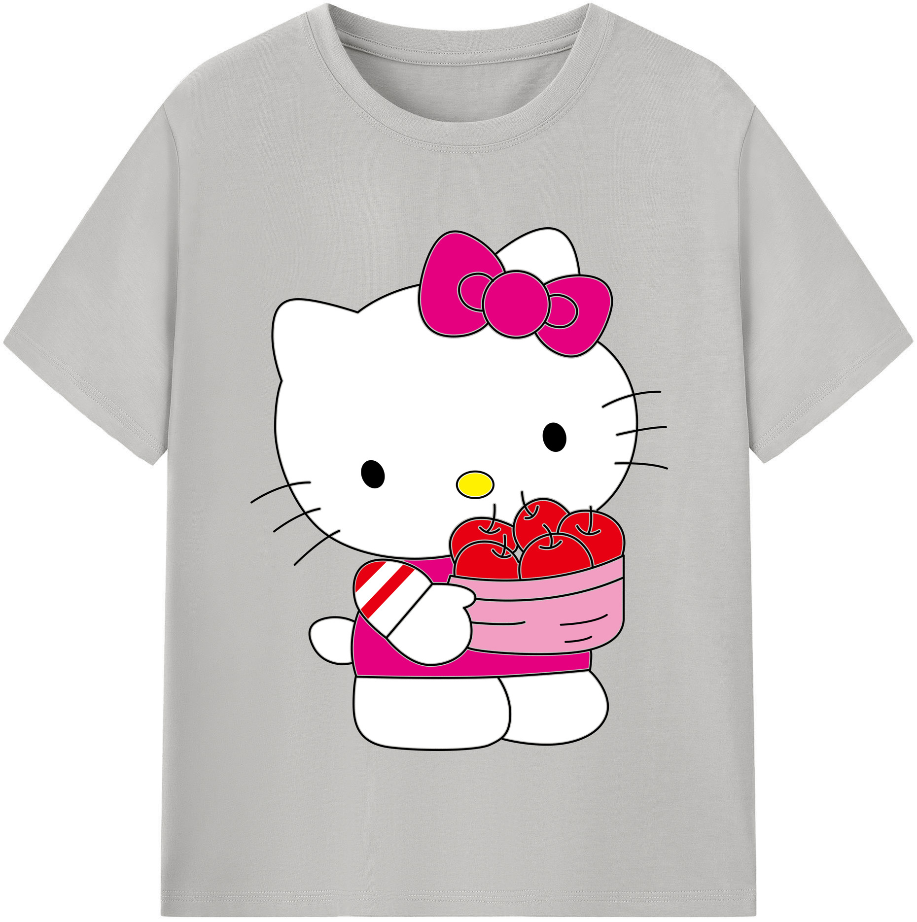 （画像用） Hello Kitty ハローキティ レディースカジュアルプリントTシャツ（綿100％）