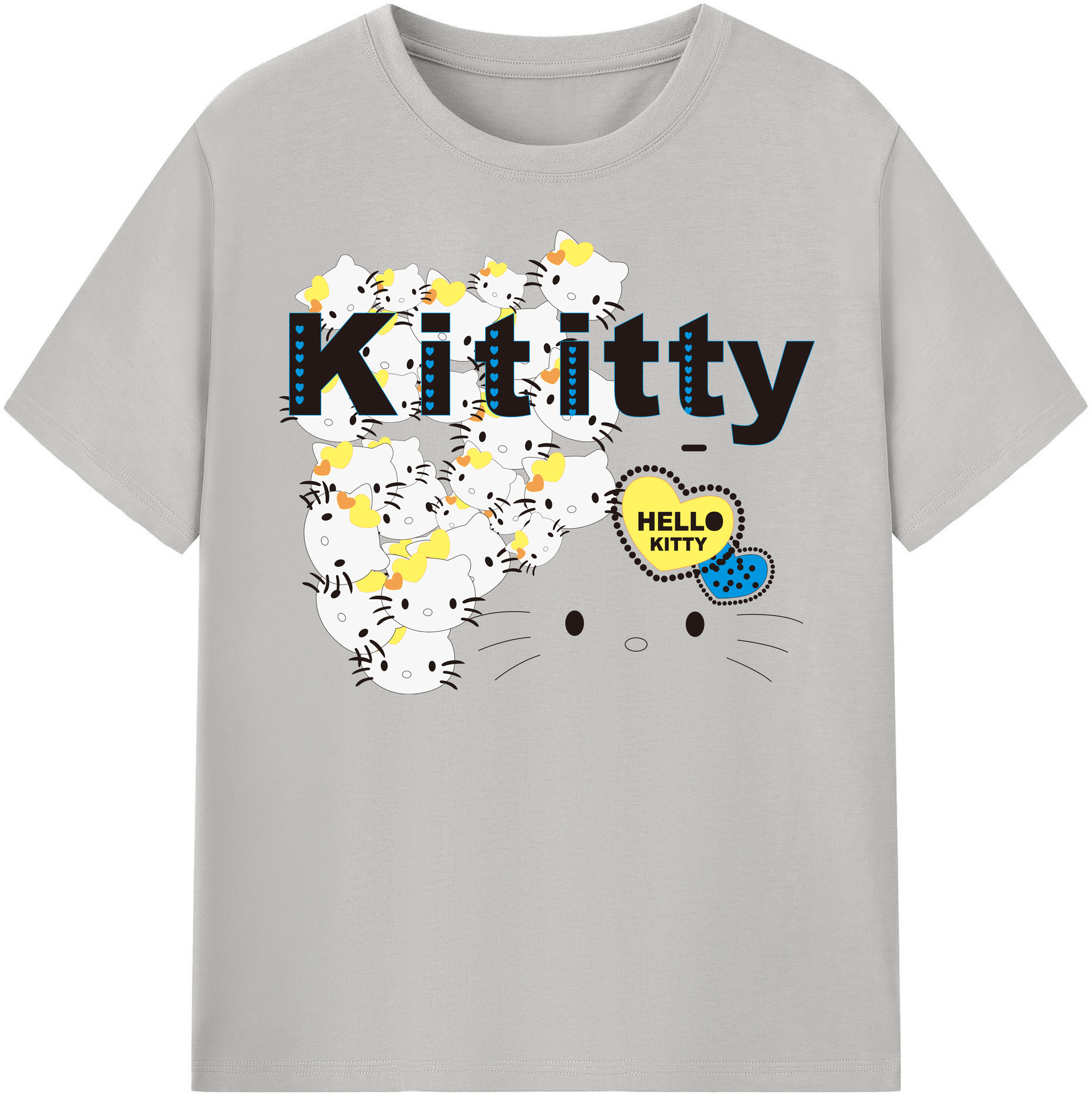 （画像用） Hello Kitty ハローキティ レディースカジュアルプリントTシャツ（綿100％）
