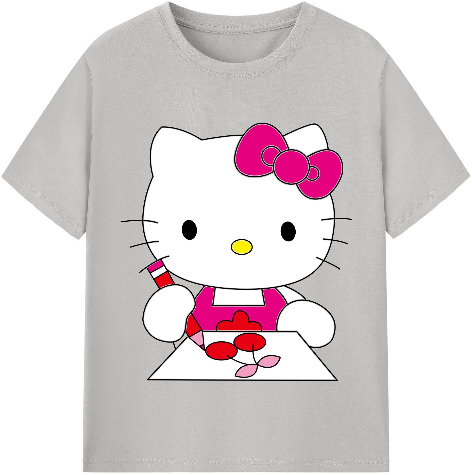 （画像用） Hello Kitty ハローキティ レディースカジュアルプリントTシャツ（綿100％）