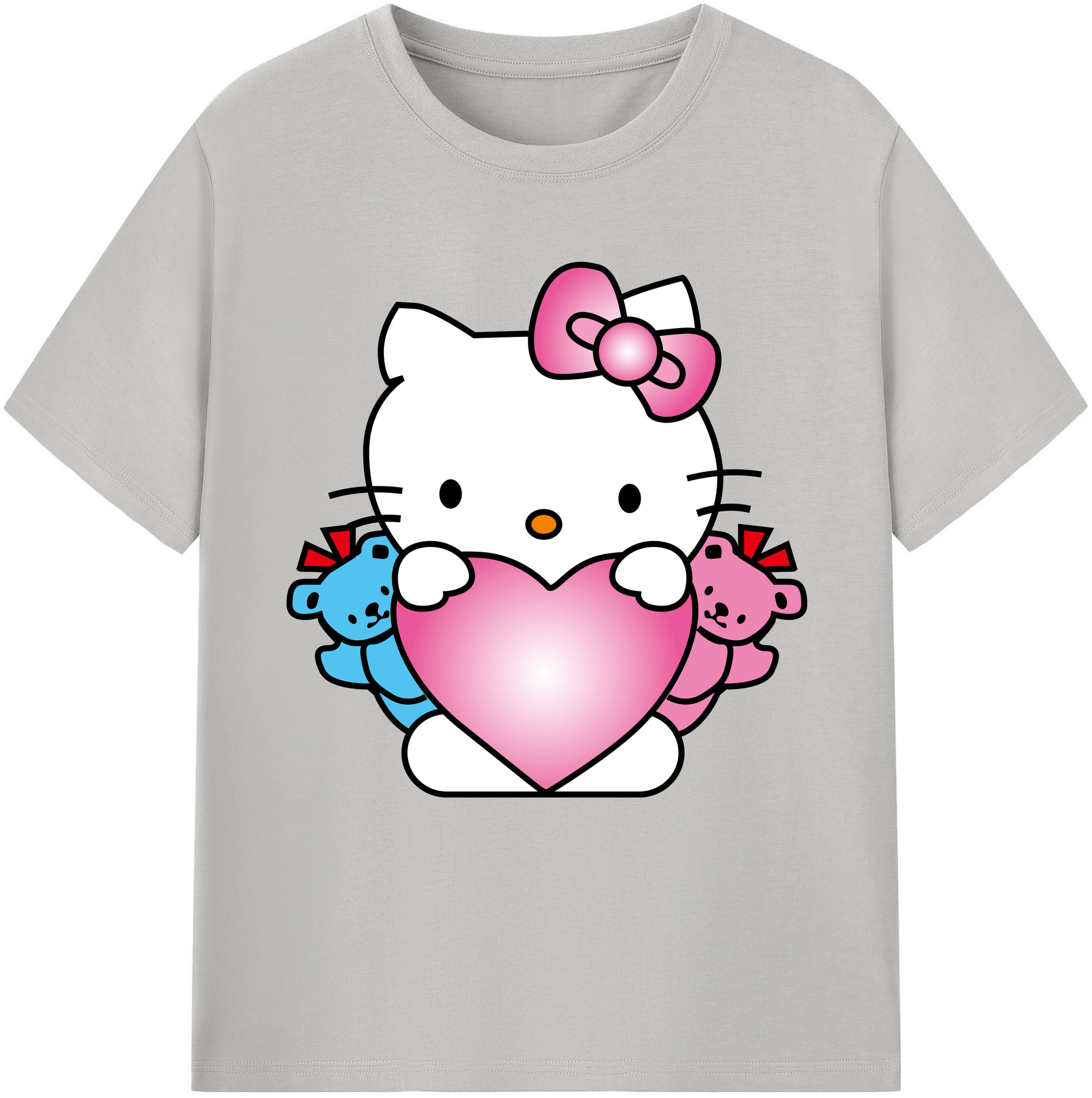 （画像用） Hello Kitty ハローキティ レディースカジュアルプリントTシャツ（綿100％）