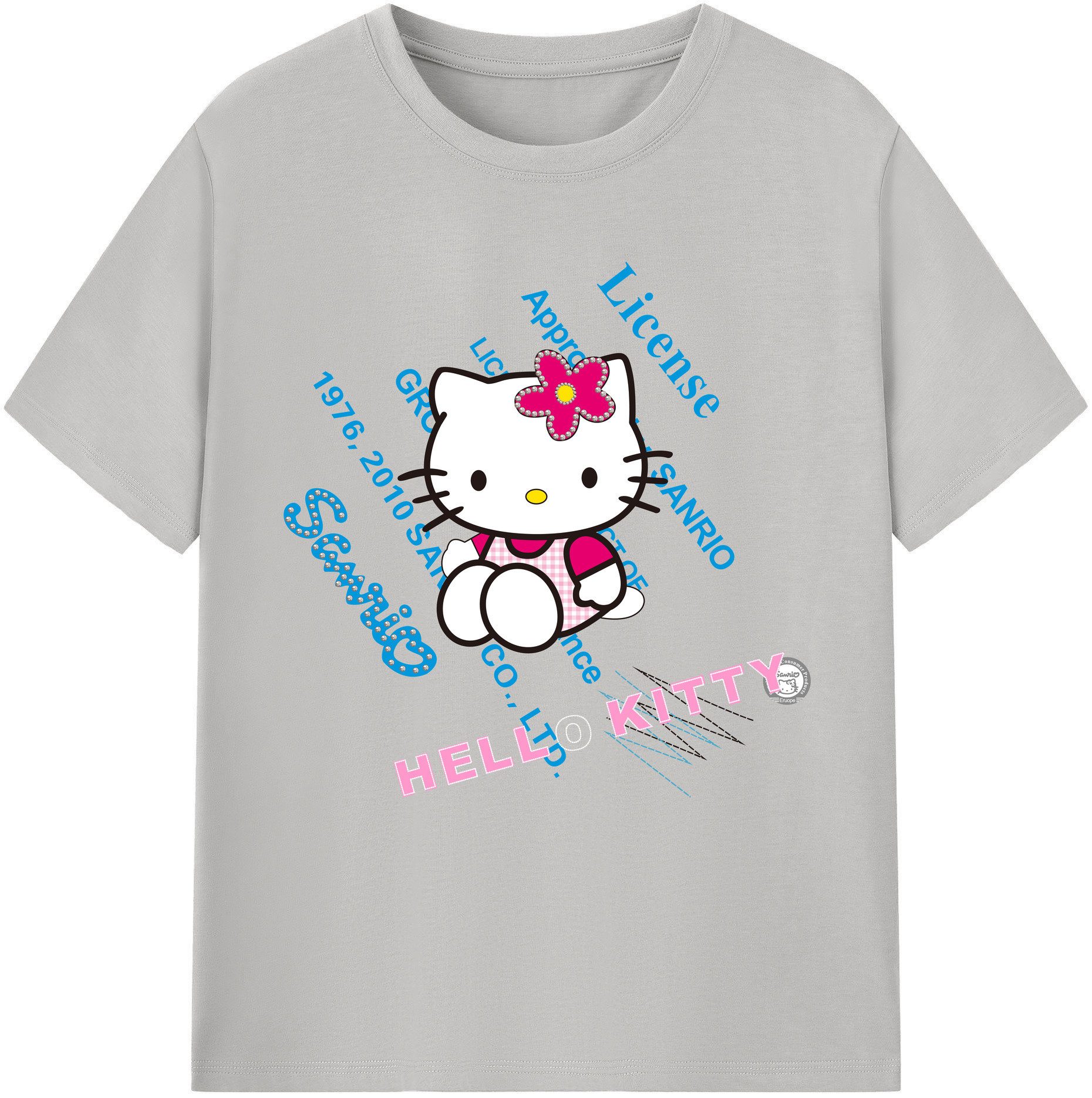 （画像用） Hello Kitty ハローキティ レディースカジュアルプリントTシャツ（綿100％）