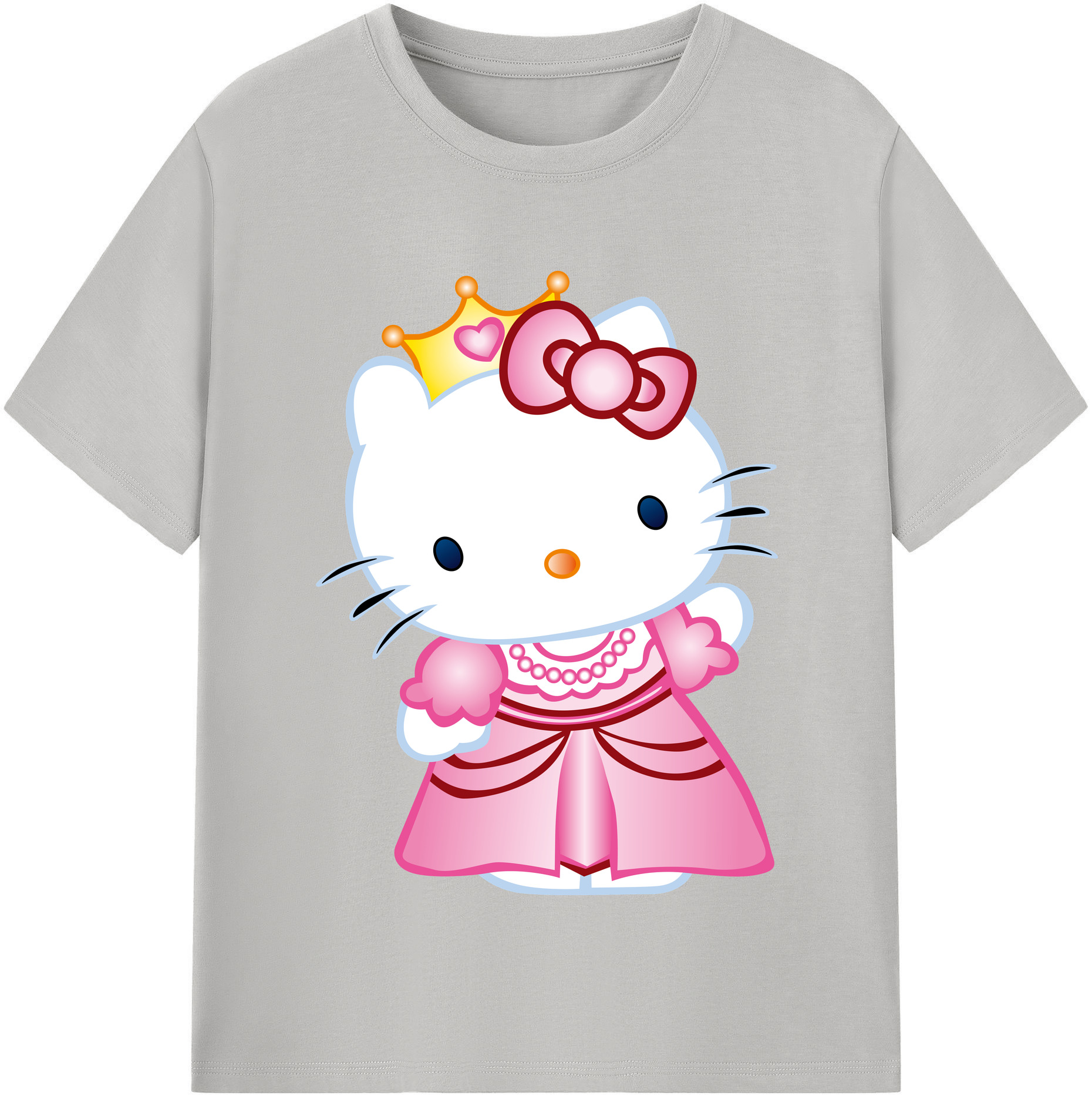 （画像用） Hello Kitty ハローキティ レディースカジュアルプリントTシャツ（綿100％）