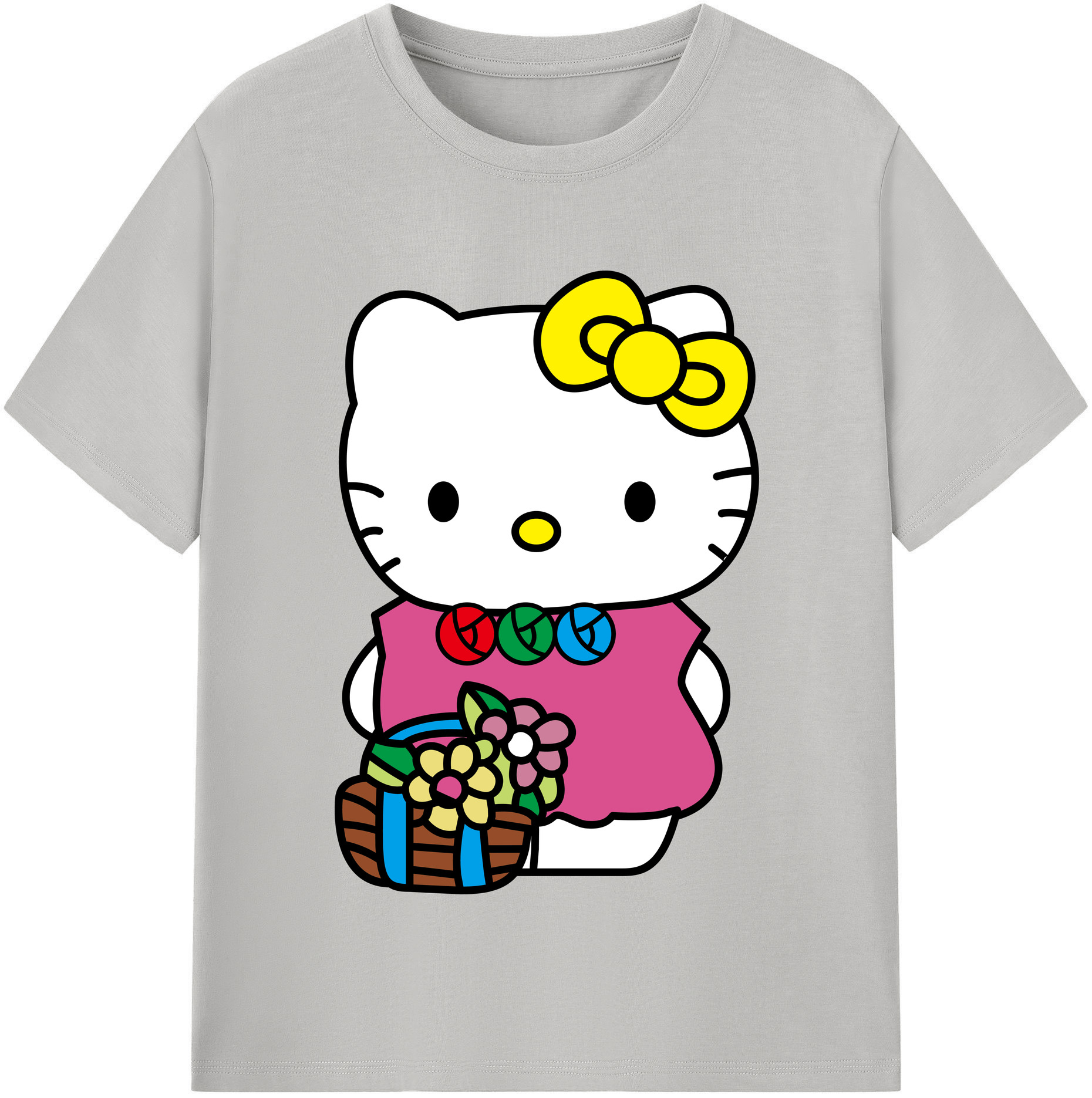 （画像用） Hello Kitty ハローキティ レディースカジュアルプリントTシャツ（綿100％）