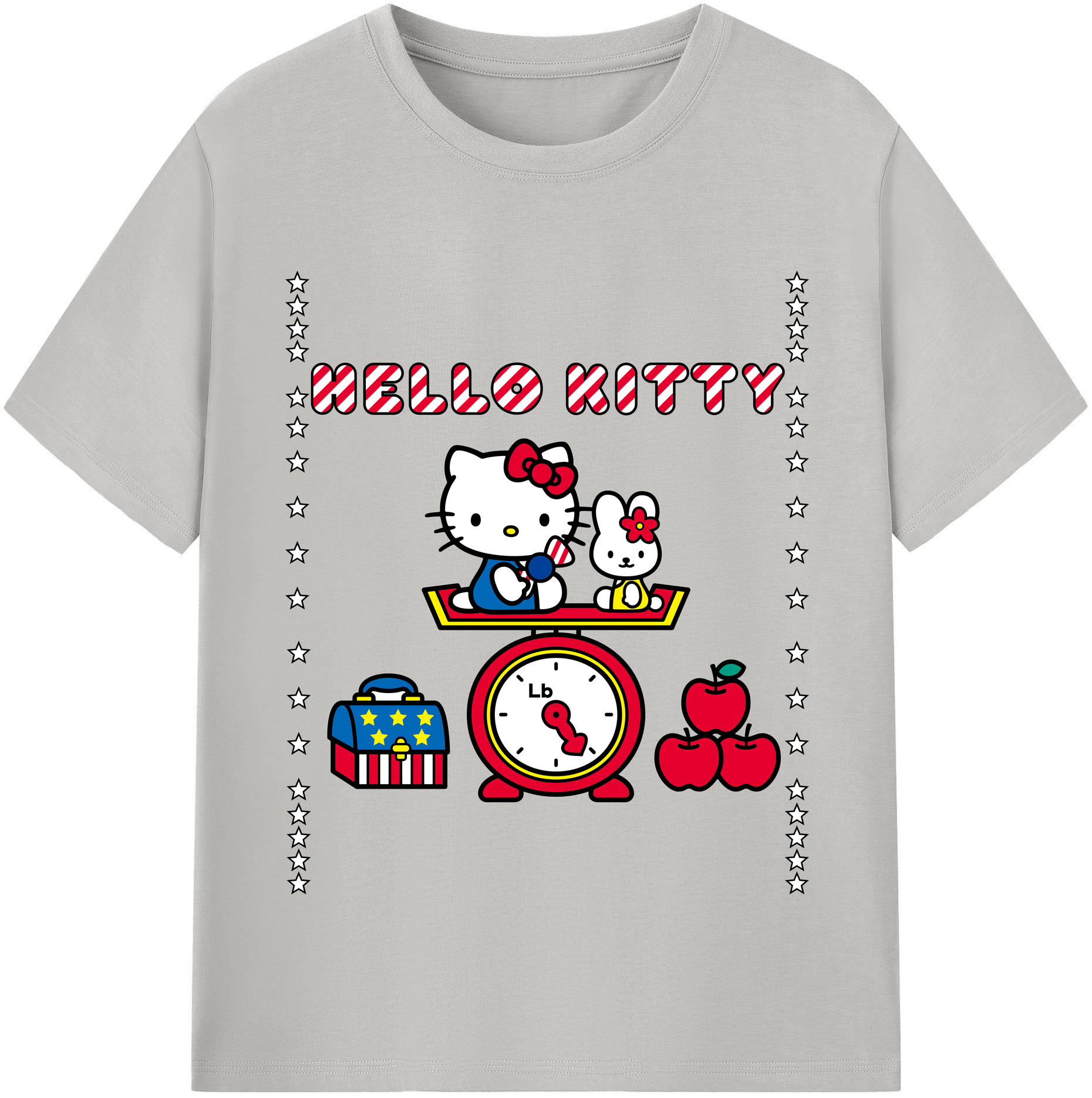 （画像用） Hello Kitty ハローキティ レディースカジュアルプリントTシャツ（綿100％）
