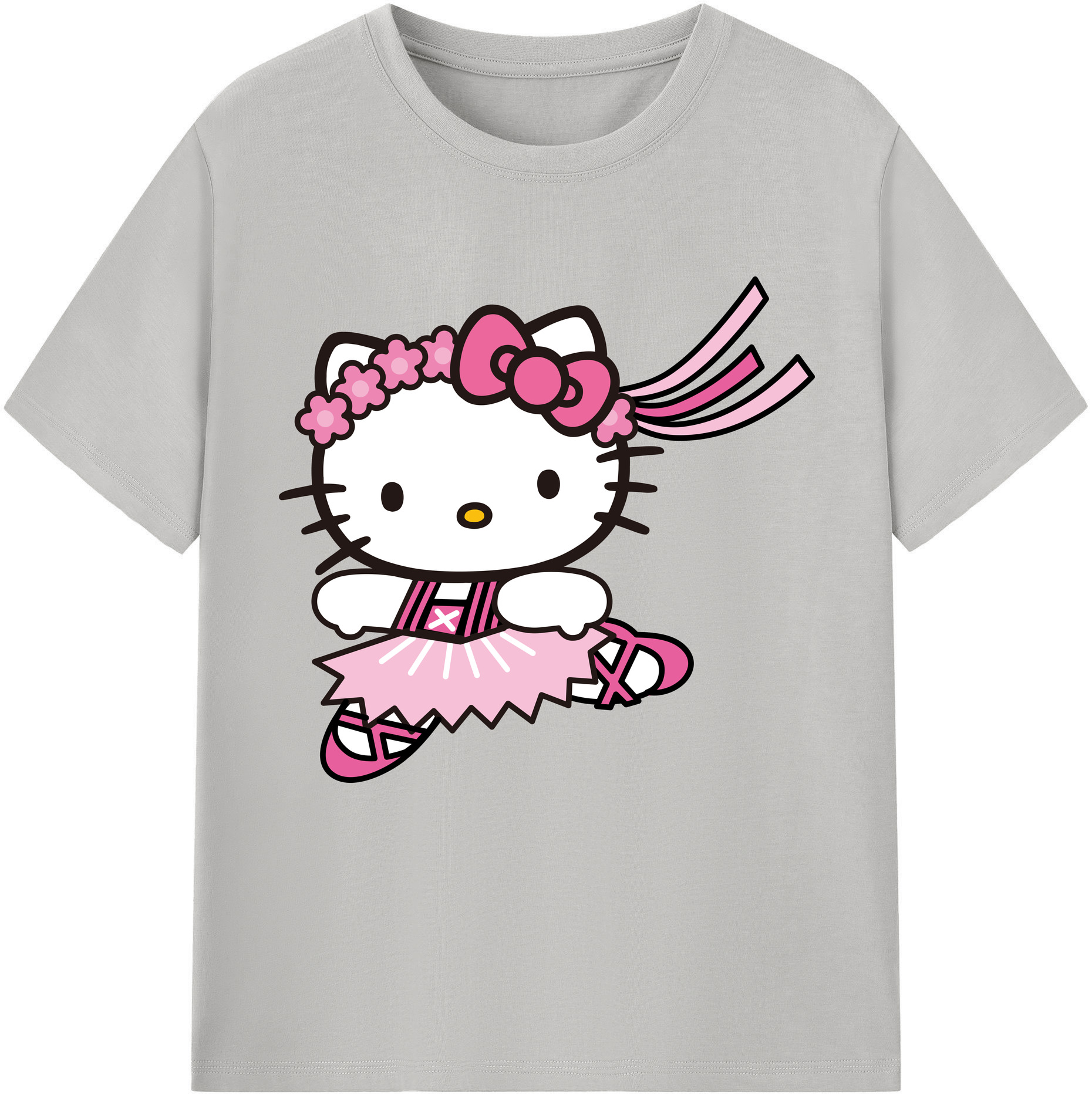 （画像用） Hello Kitty ハローキティ レディースカジュアルプリントTシャツ（綿100％）