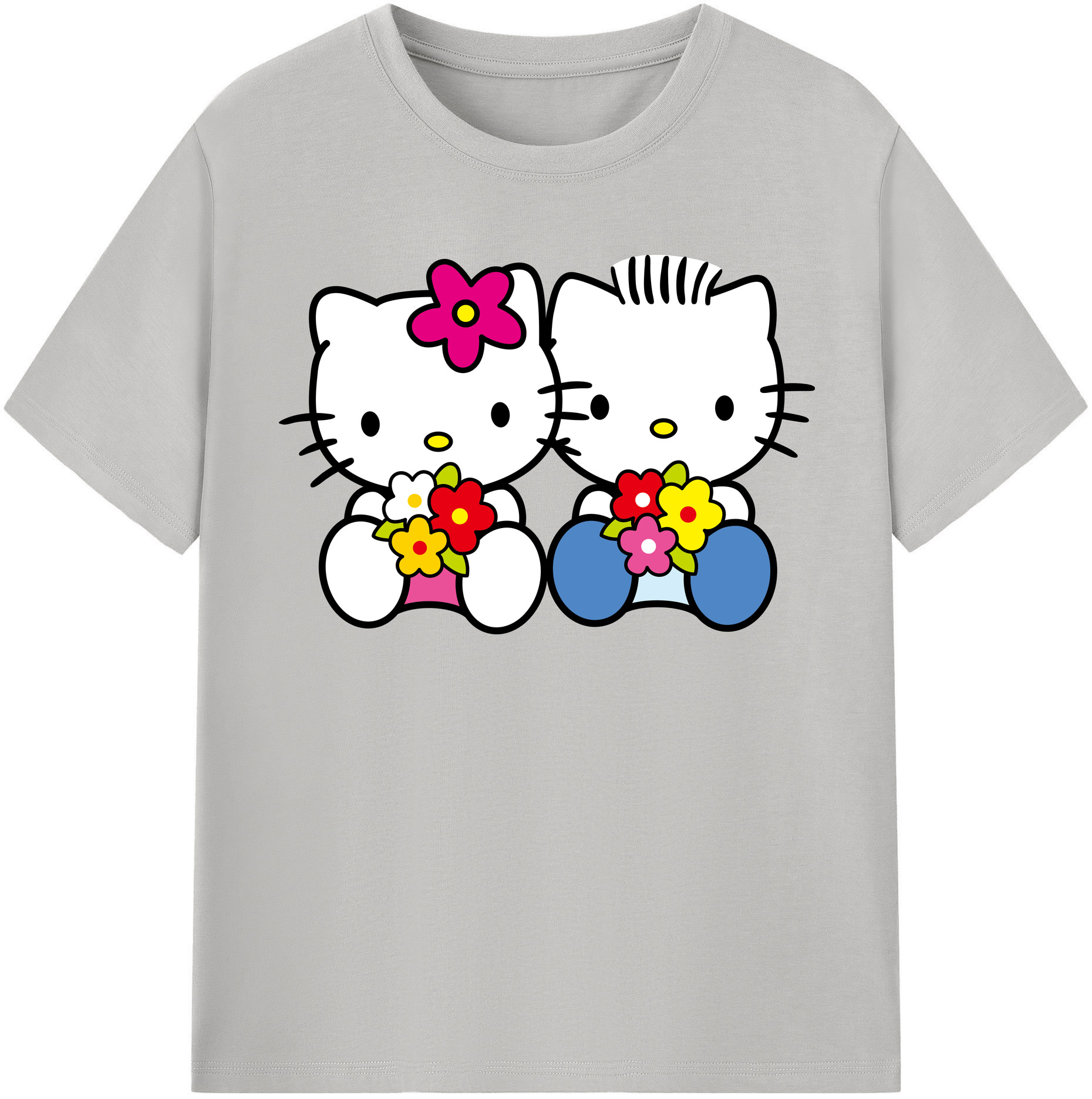 （画像用） Hello Kitty ハローキティ レディースカジュアルプリントTシャツ（綿100％）